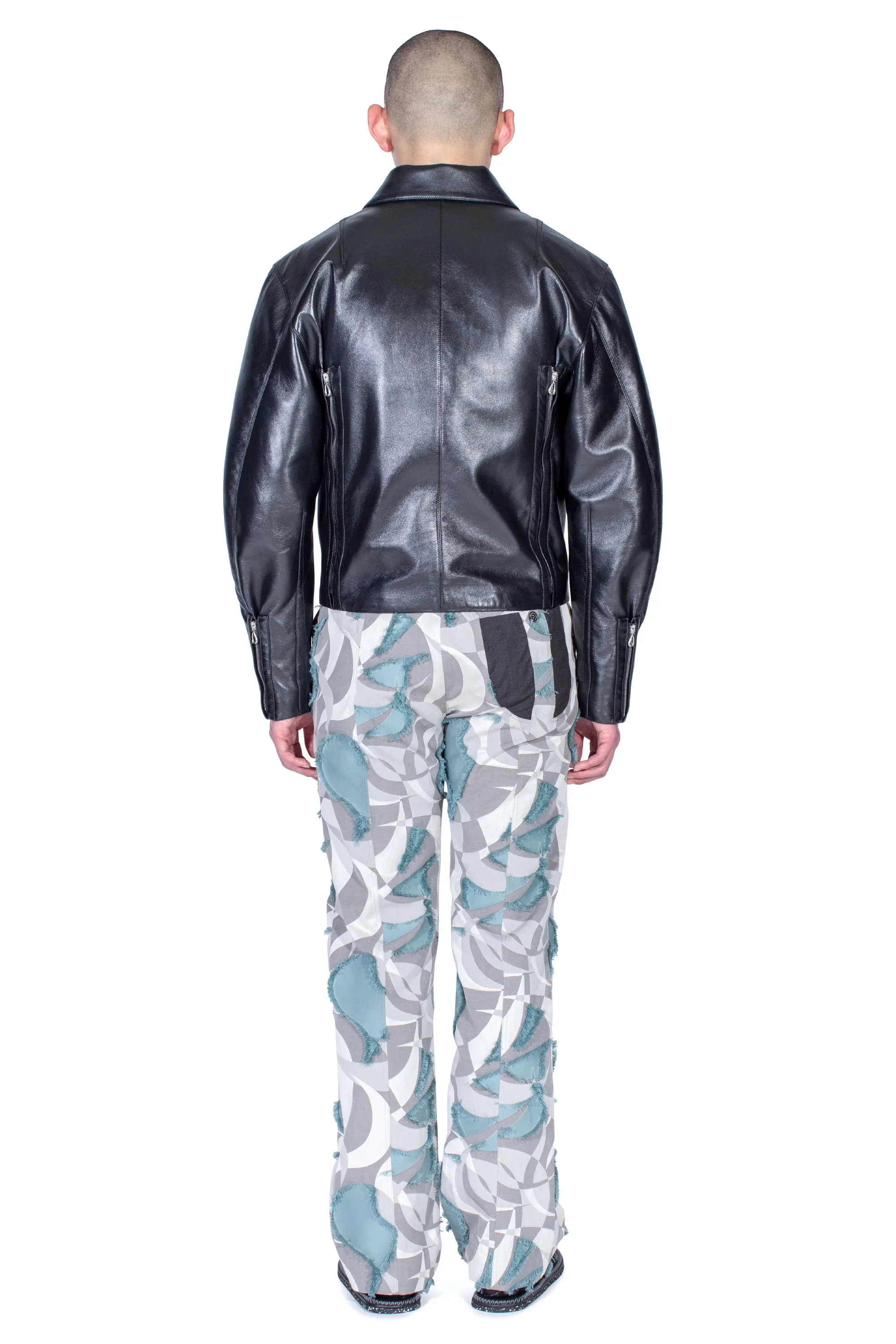 KIKO KOSTADINOV LUR LEATHER JACKET - SMOKEY BLACK
