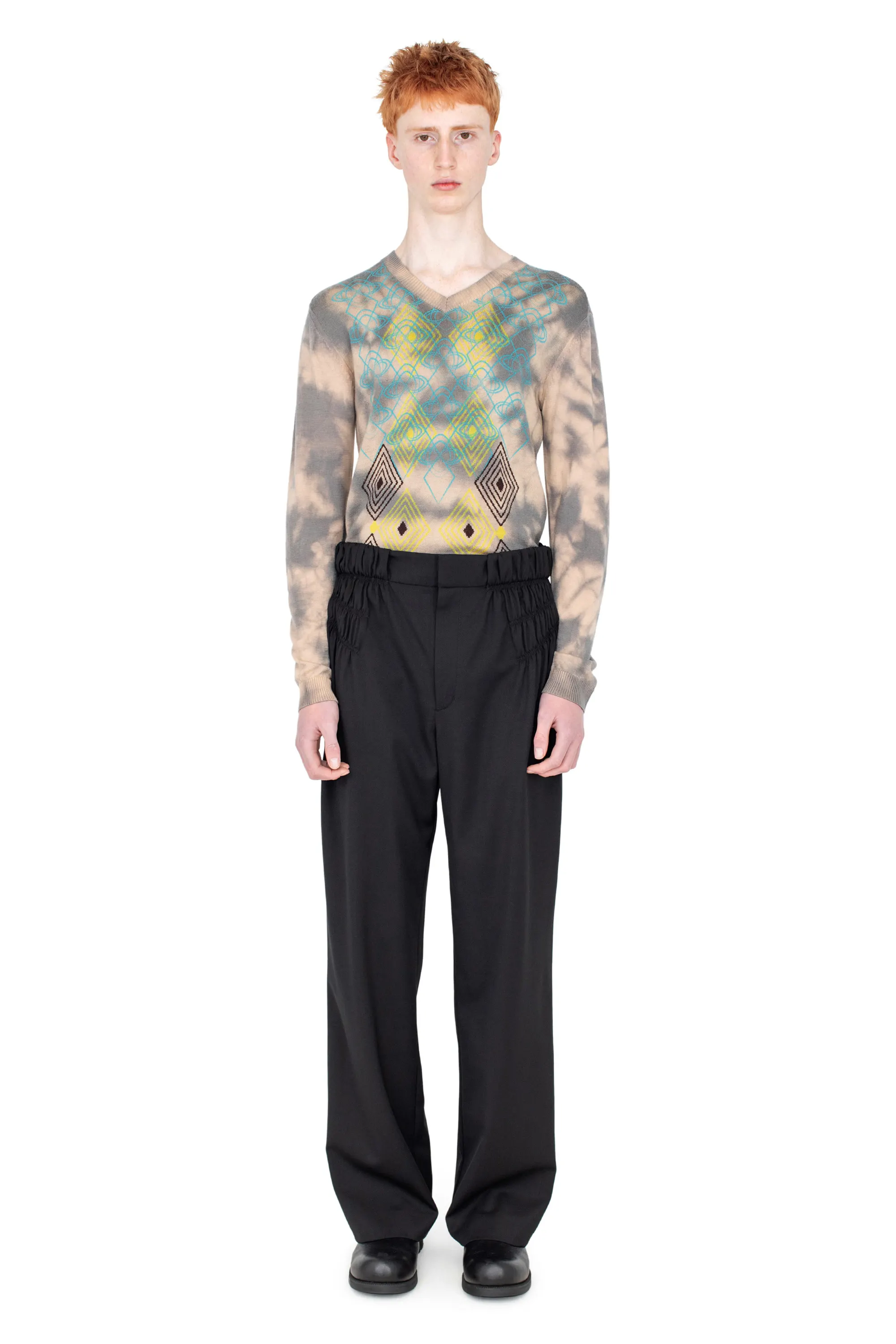 KIKO KOSTADINOV MINNA GATHERED TROUSER - CROW BLACK