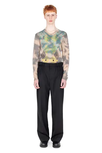 KIKO KOSTADINOV MINNA GATHERED TROUSER - CROW BLACK