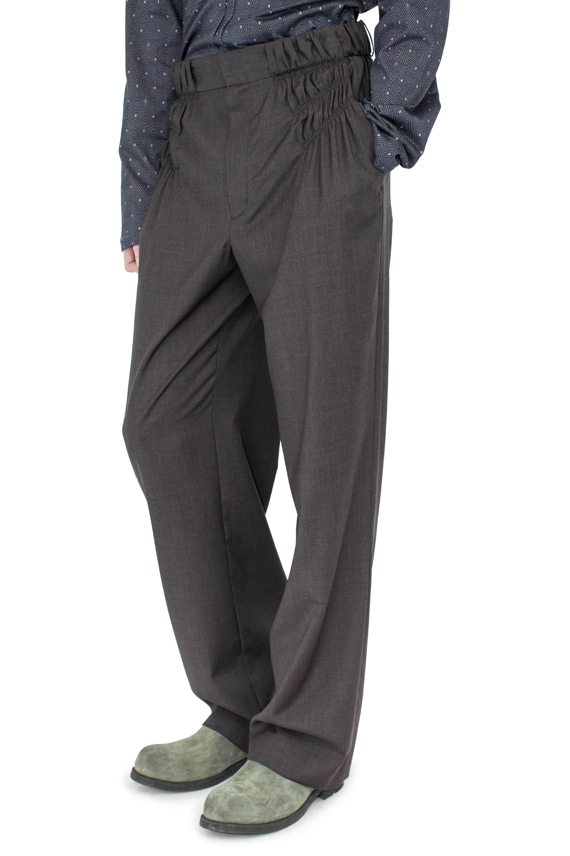 KIKO KOSTADINOV MINNA GATHERED TROUSER - UMBER BROWN