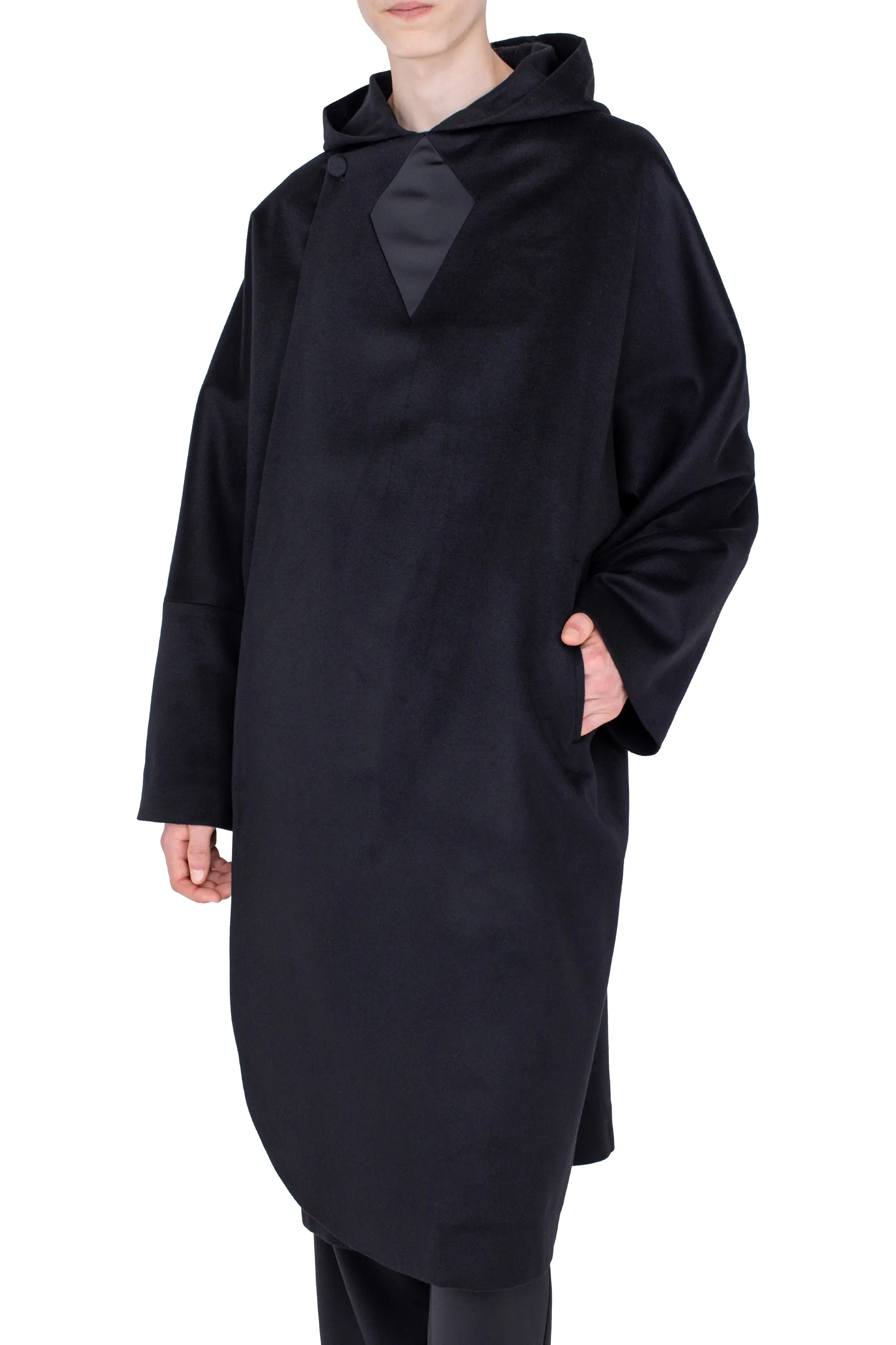 KIKO KOSTADINOV MUNNO HOODED COAT - OBSIDIAN BLACK