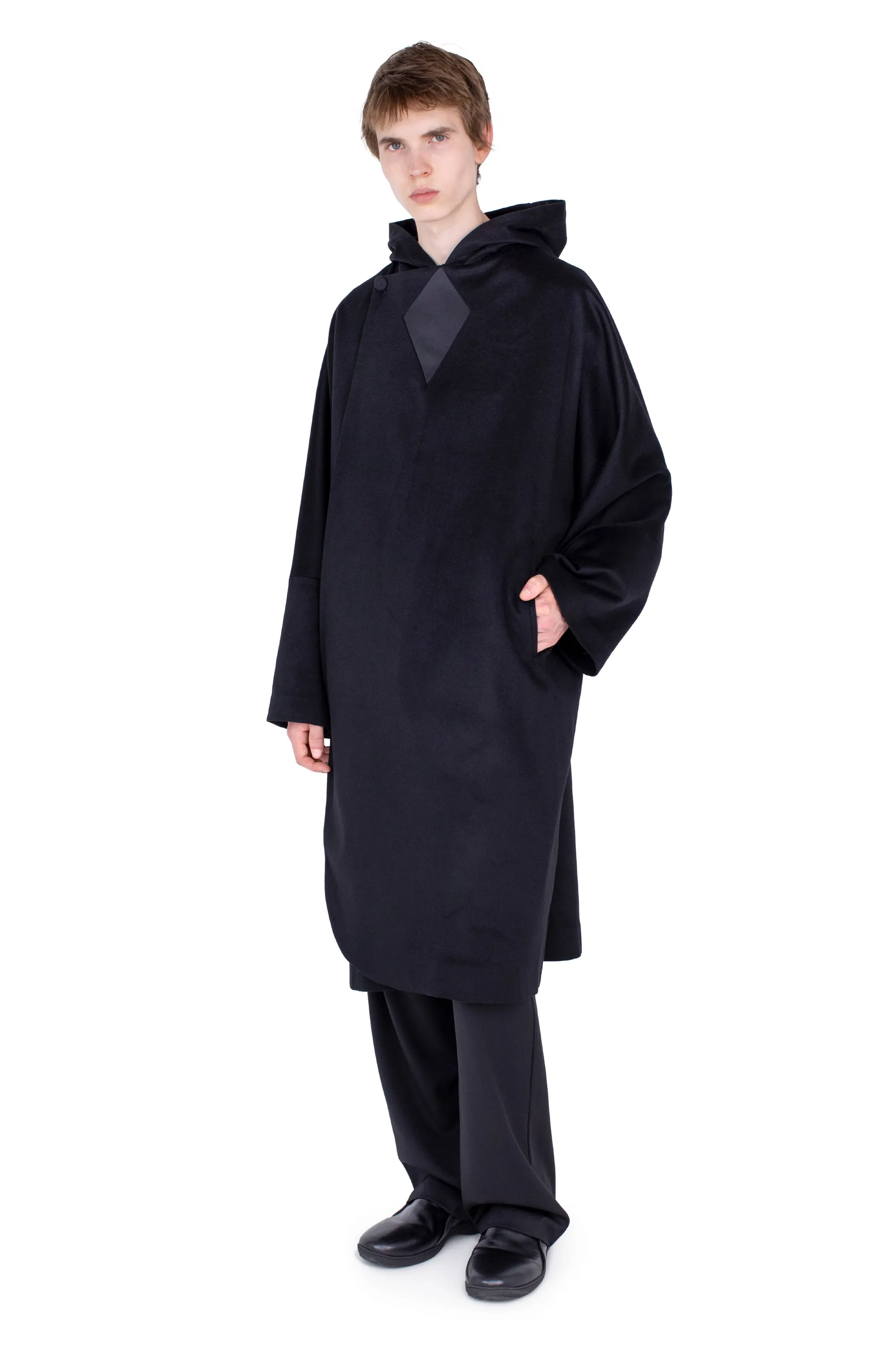 KIKO KOSTADINOV MUNNO HOODED COAT - OBSIDIAN BLACK