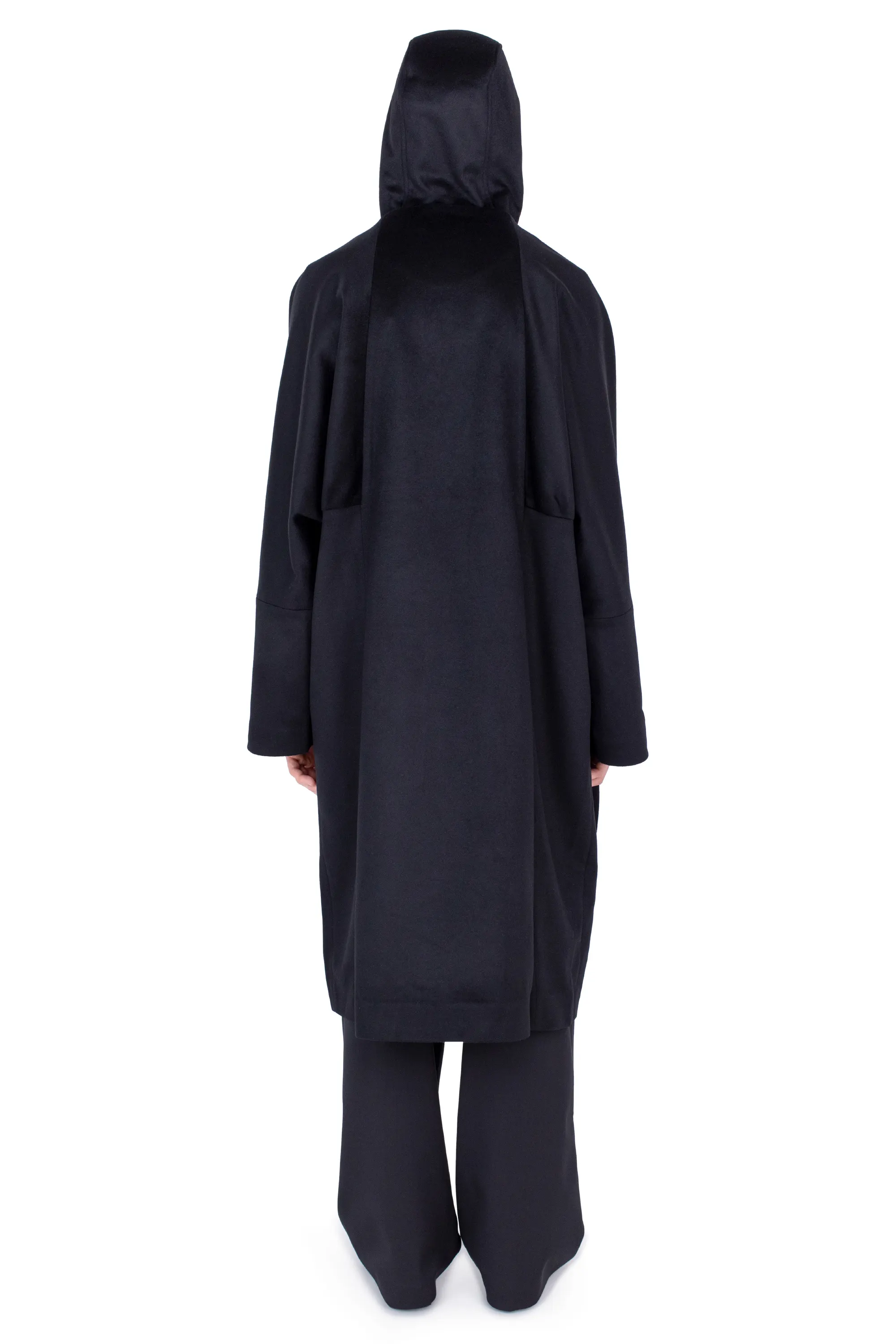 KIKO KOSTADINOV MUNNO HOODED COAT - OBSIDIAN BLACK