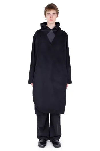 KIKO KOSTADINOV MUNNO HOODED COAT - OBSIDIAN BLACK