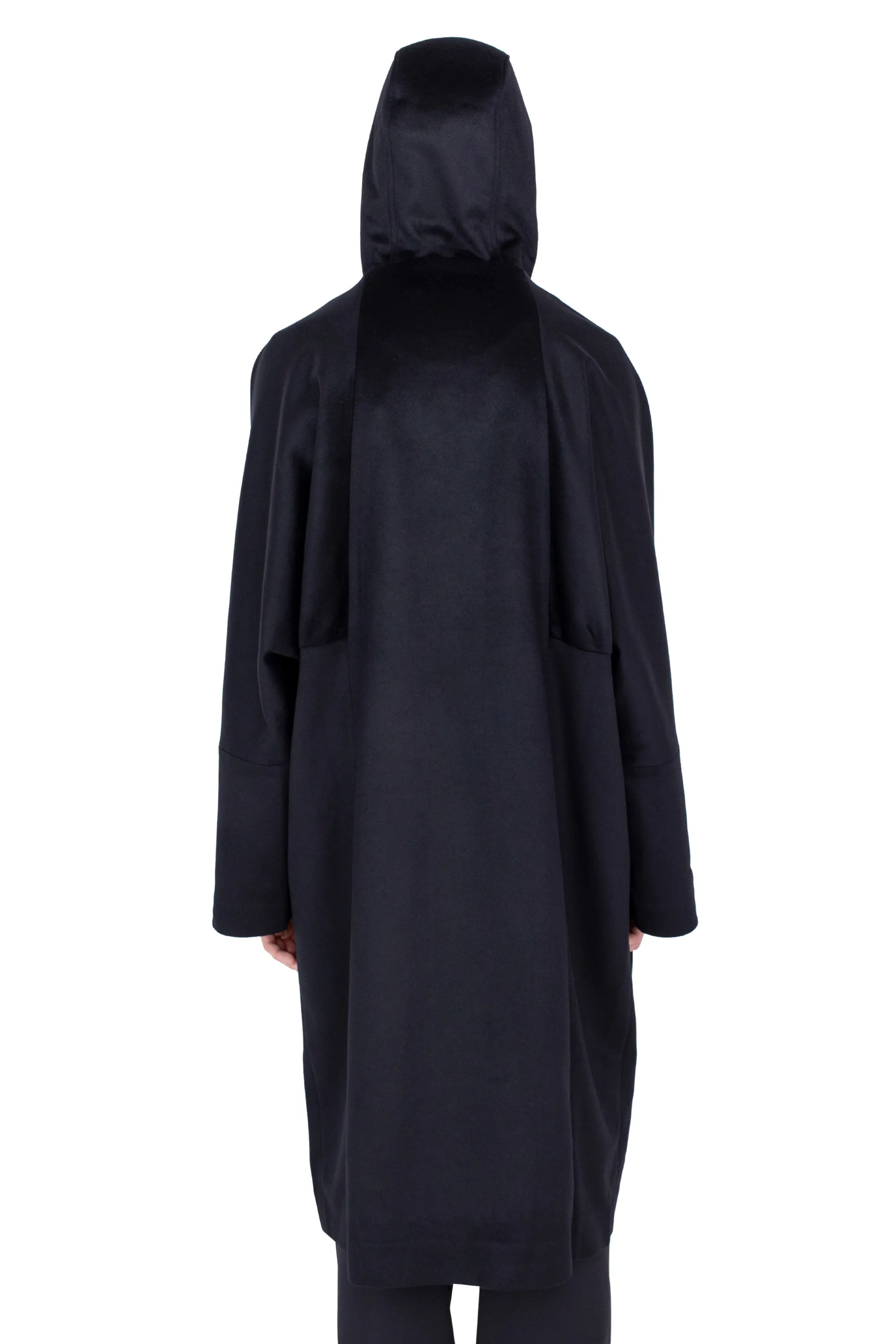 KIKO KOSTADINOV MUNNO HOODED COAT - OBSIDIAN BLACK