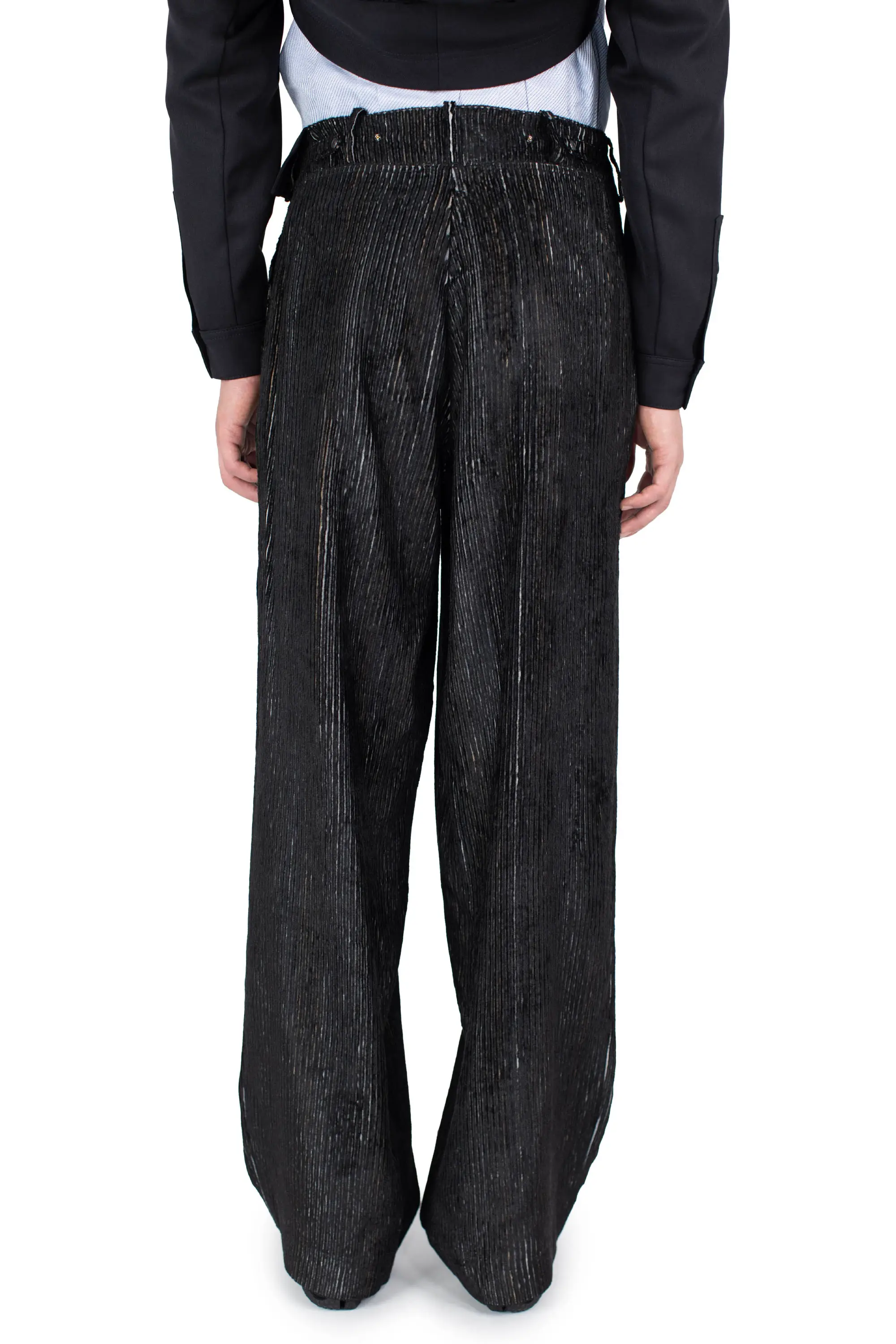 KIKO KOSTADINOV NAVIN WIDE TROUSER - MELANGE BLACK/NIGHT BLACK