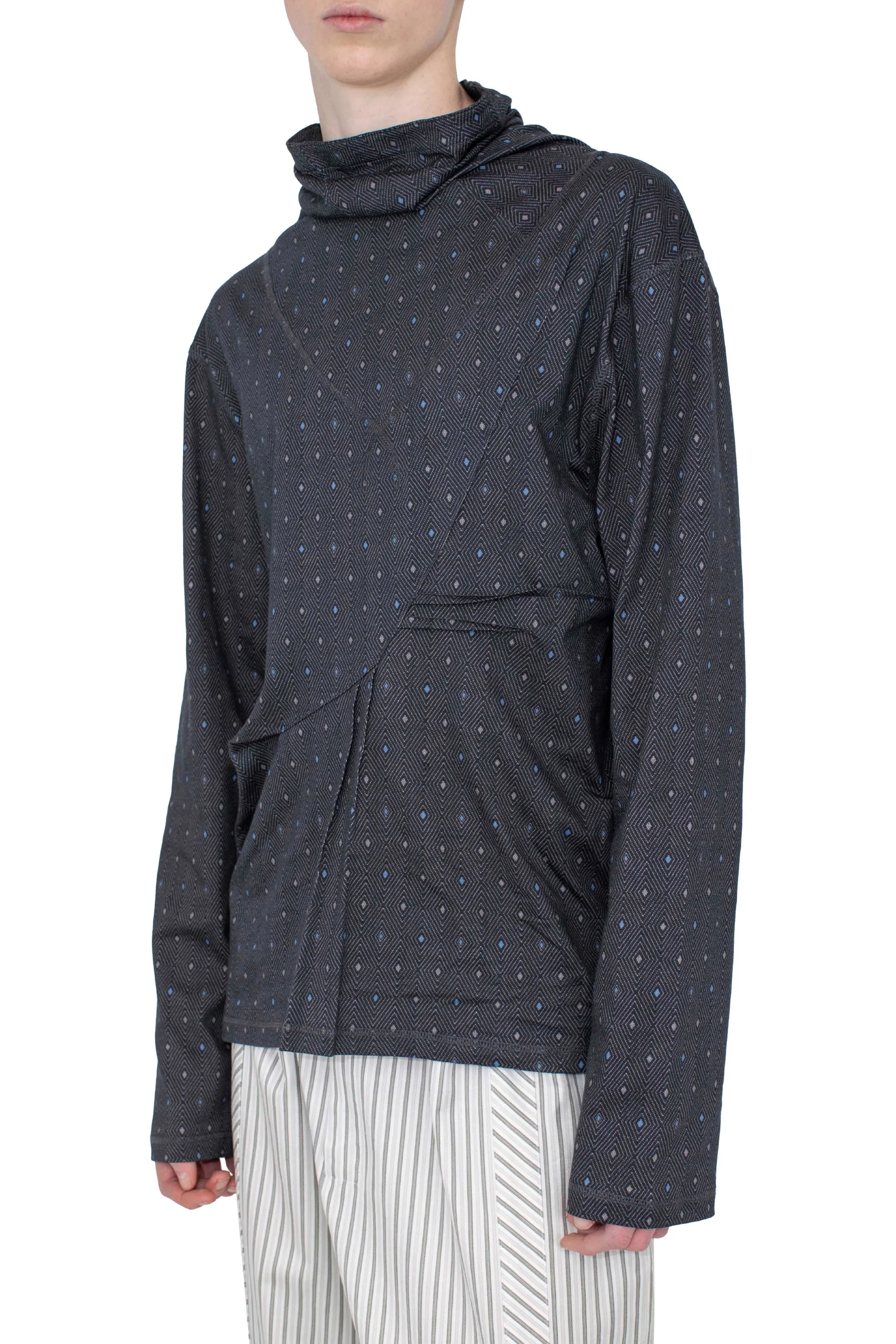 KIKO KOSTADINOV OHNE LONG SLEEVE MOCK NECK - BLACK & SAPPHIRE