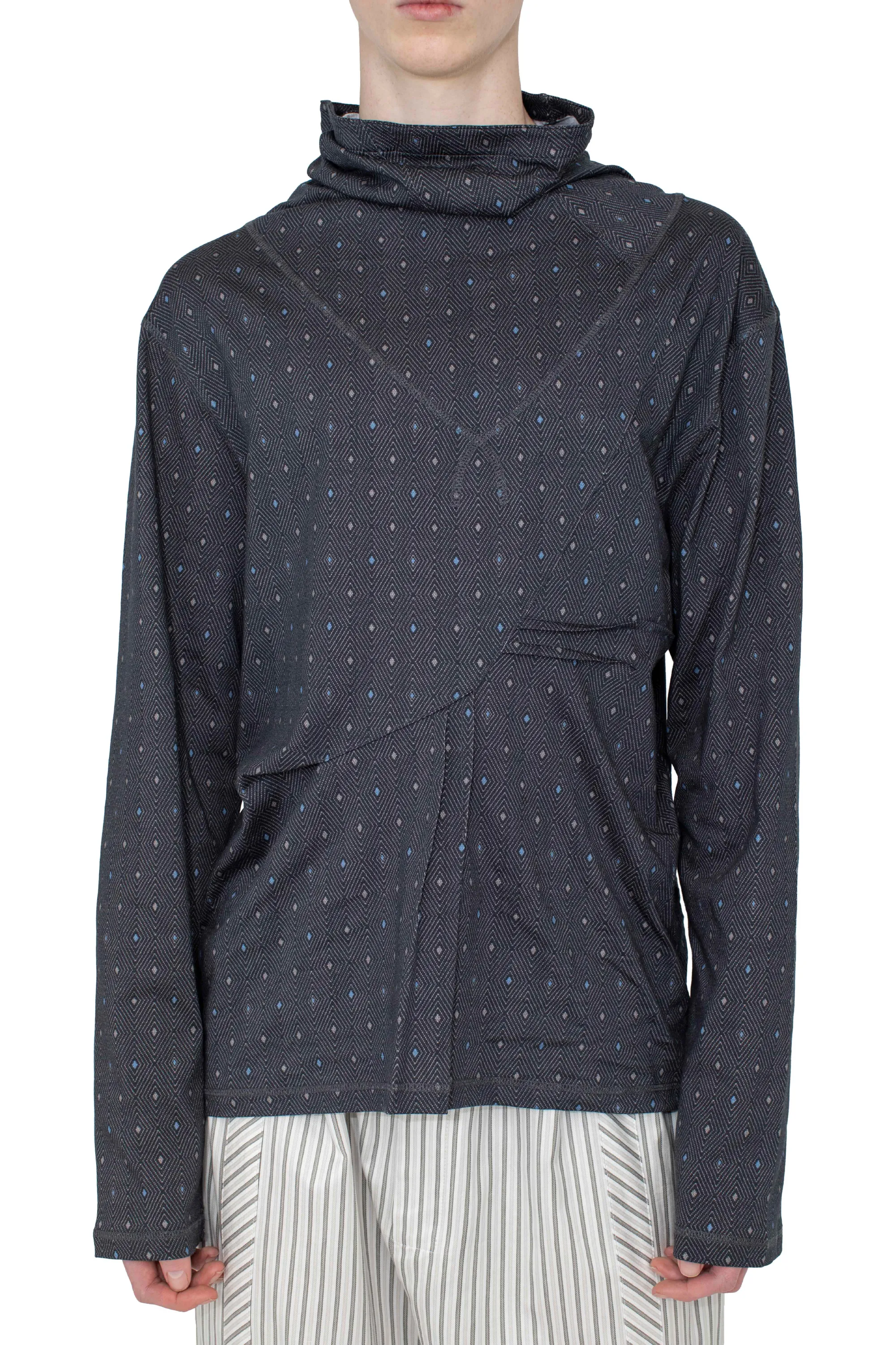 OHNE LONG SLEEVE MOCK NECK - BLACK & SAPPHIRE – KIKO KOSTADINOV