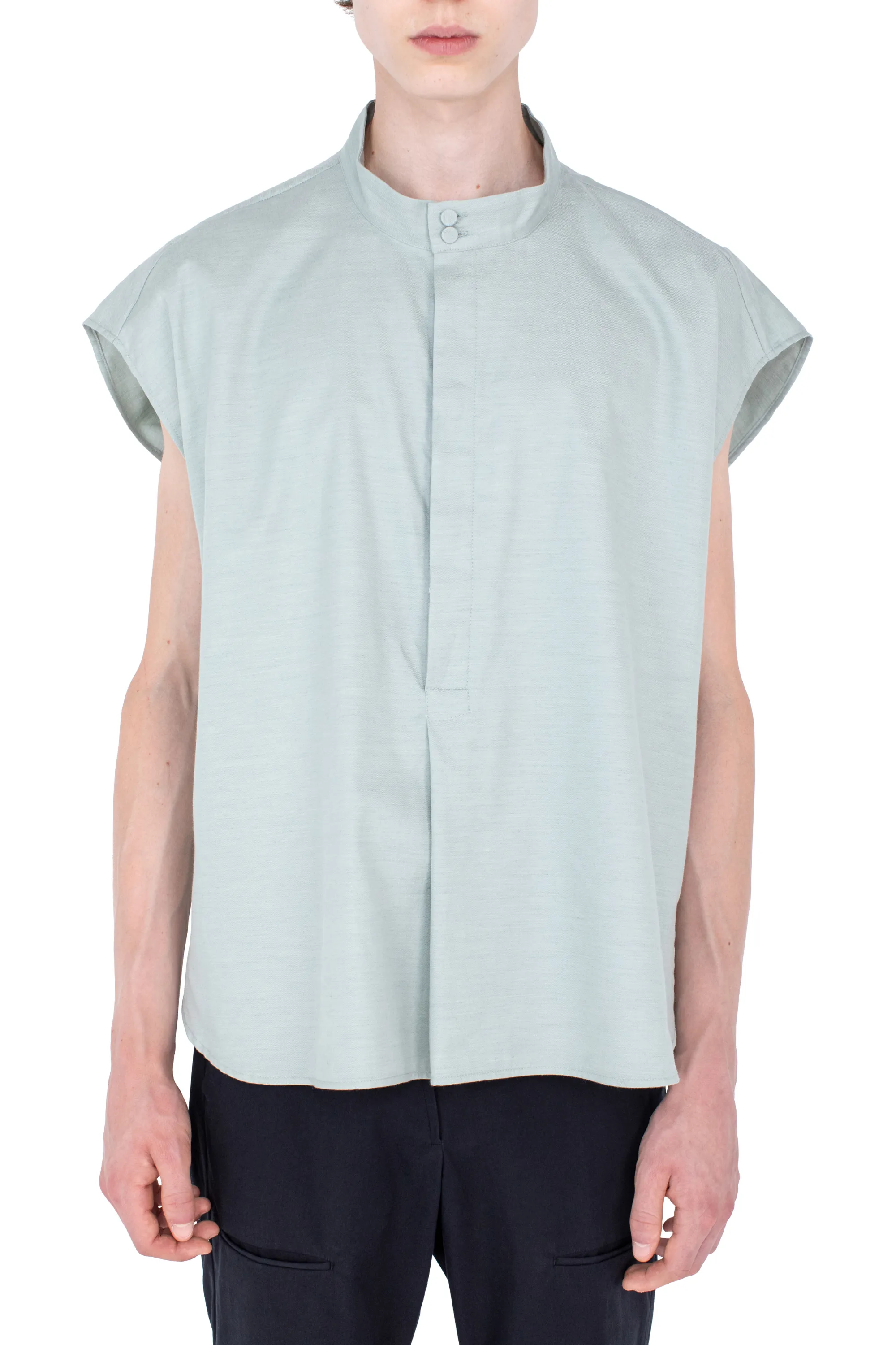 KIKO KOSTADINOV ONATE SLEEVELESS SHIRT - SOFT GREEN