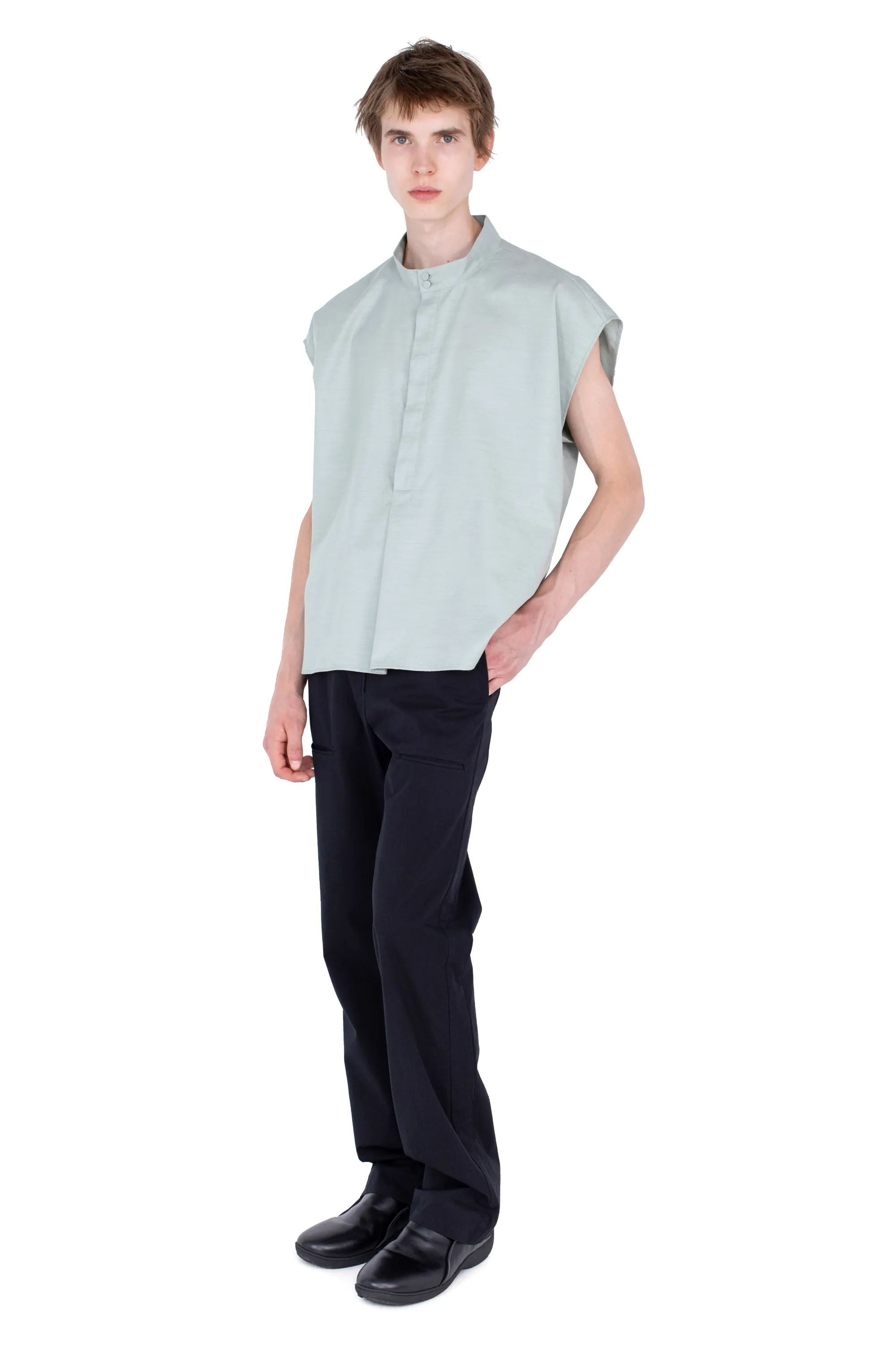 KIKO KOSTADINOV ONATE SLEEVELESS SHIRT - SOFT GREEN