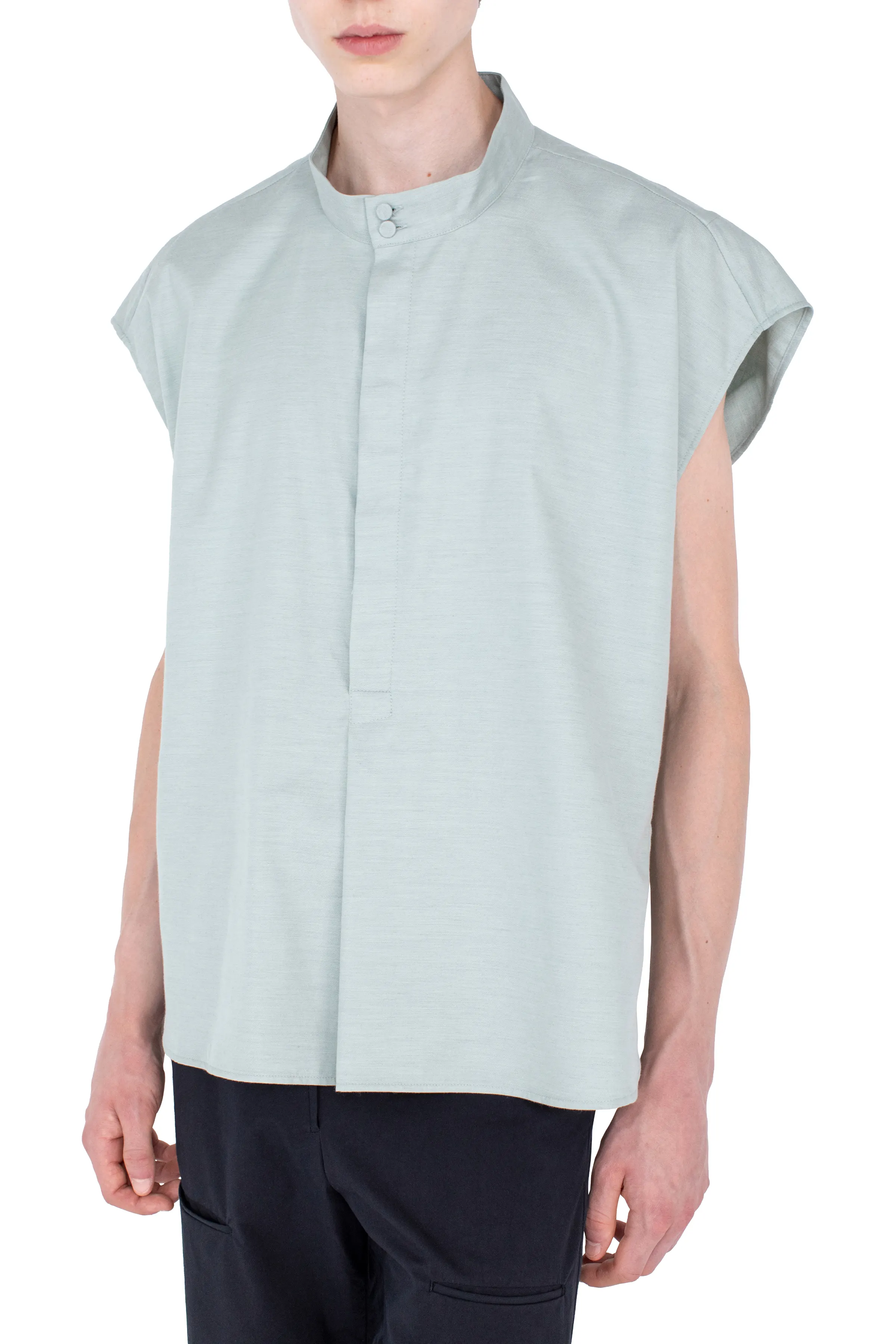 KIKO KOSTADINOV ONATE SLEEVELESS SHIRT - SOFT GREEN