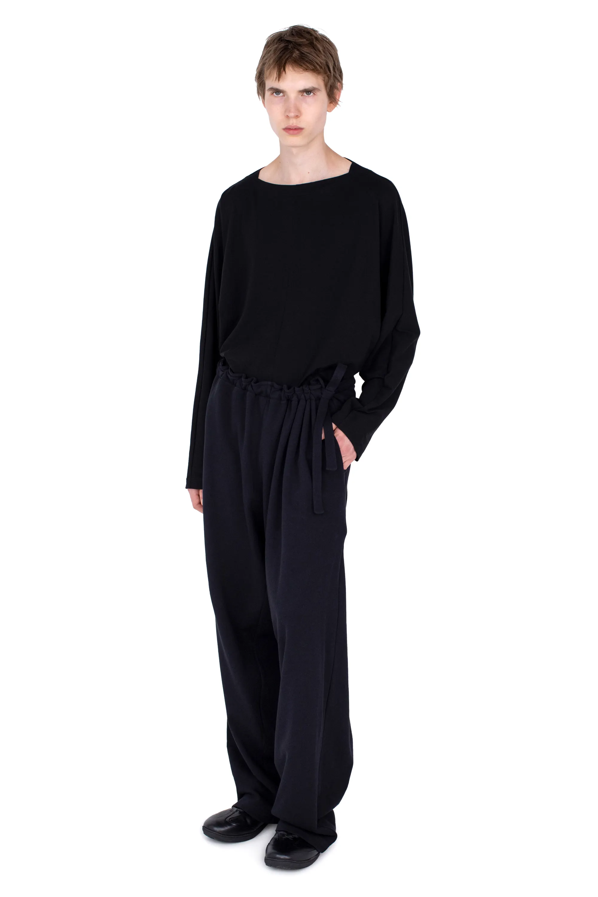 KIKO KOSTADINOV OSCAR WIDE TROUSERS - SMOOTH BLACK
