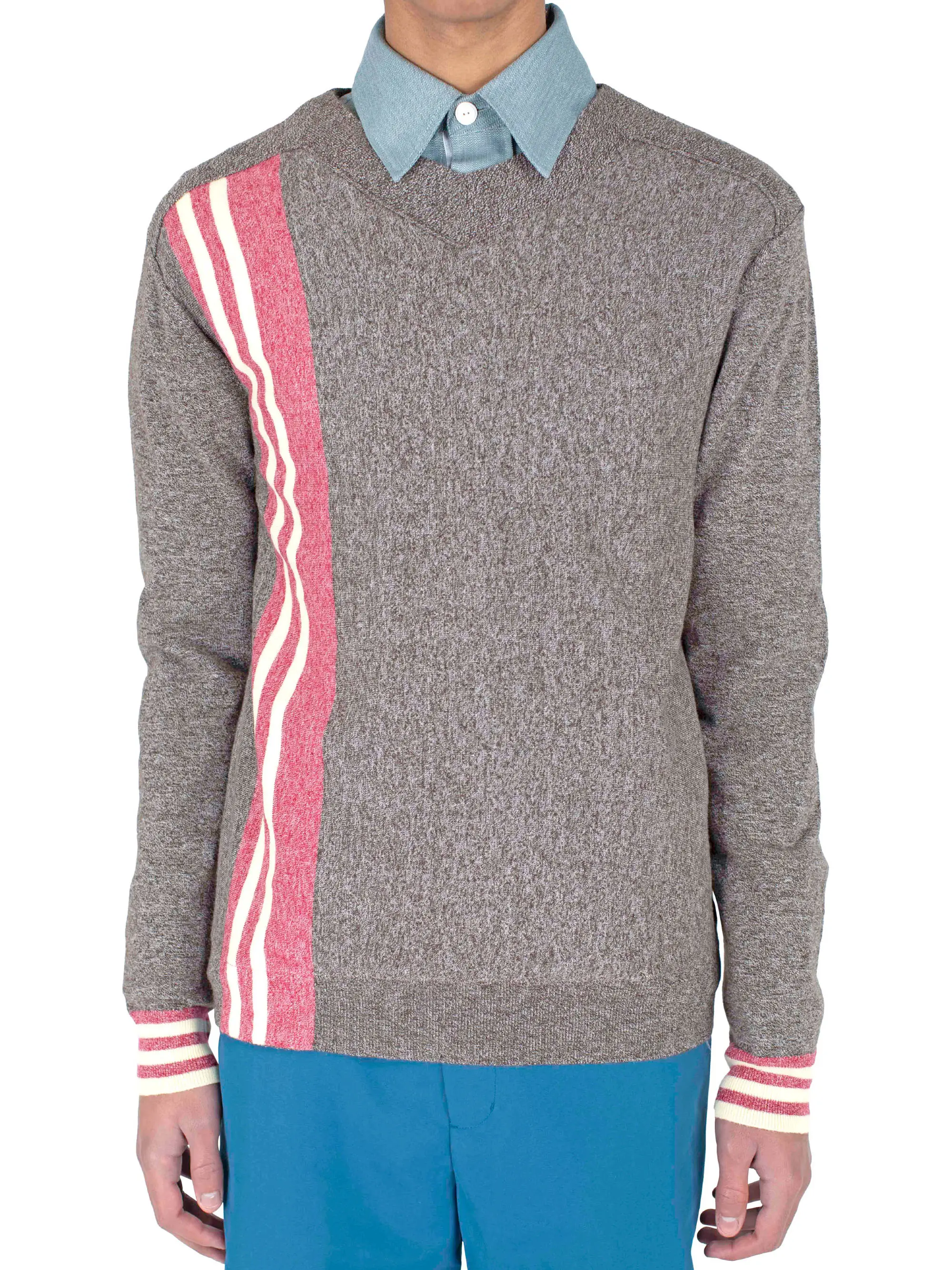 KIKO KOSTADINOV OSTRO JUMPER - BROWN MELANGE / RED / CREAM