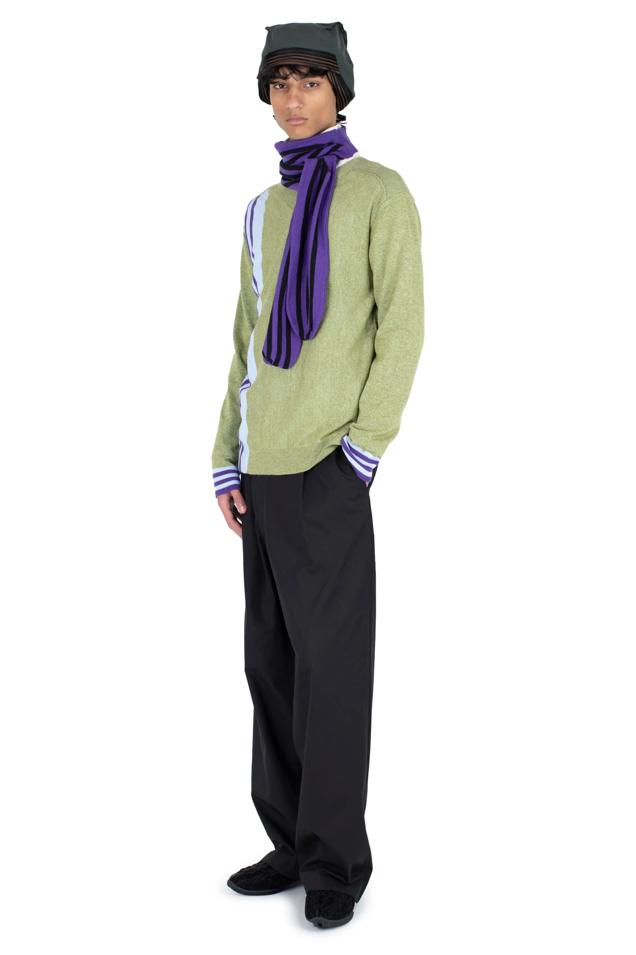 KIKO KOSTADINOV OSTRO JUMPER - GREEN MELANGE / BLUE / PURPLE