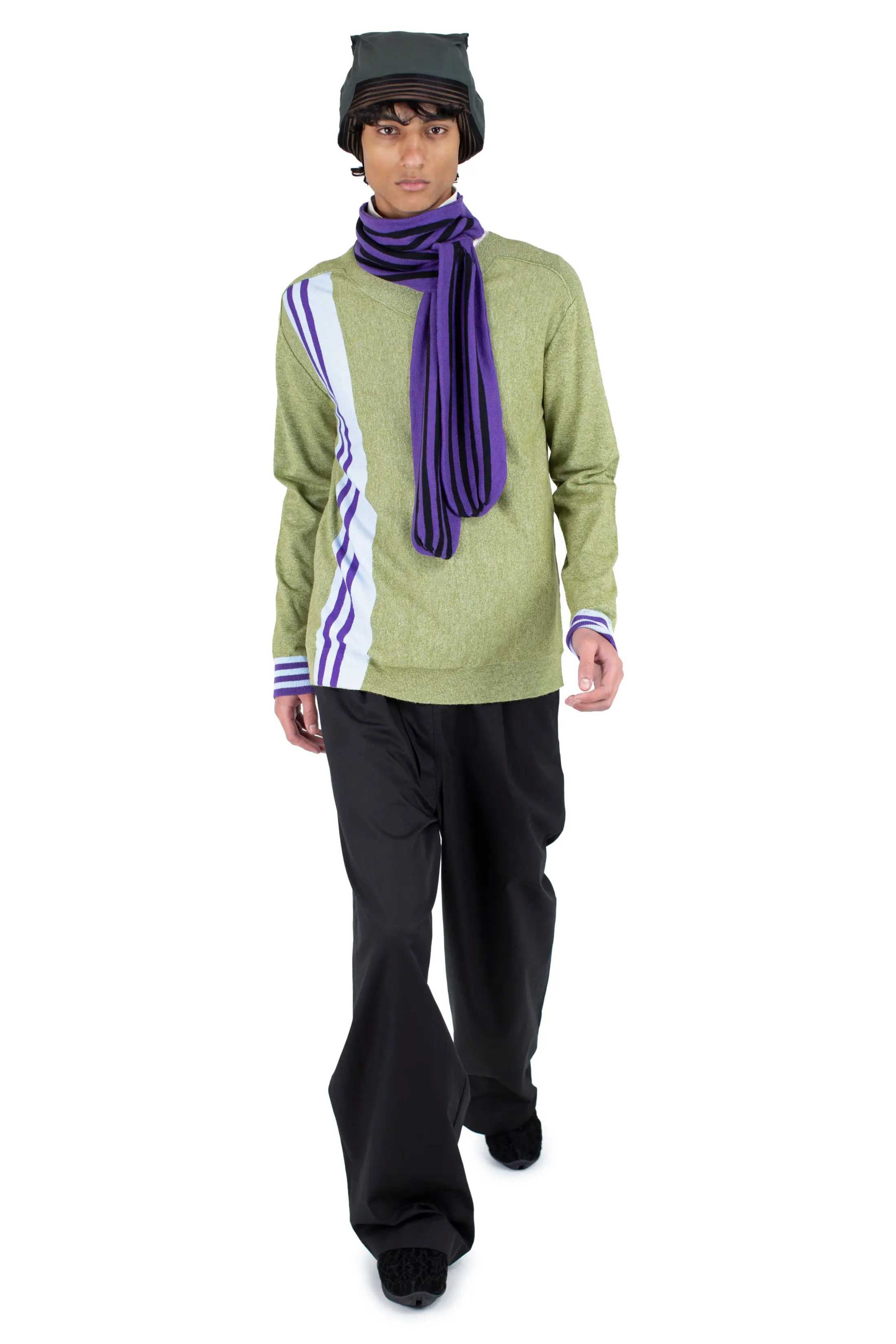KIKO KOSTADINOV OSTRO JUMPER - GREEN MELANGE / BLUE / PURPLE