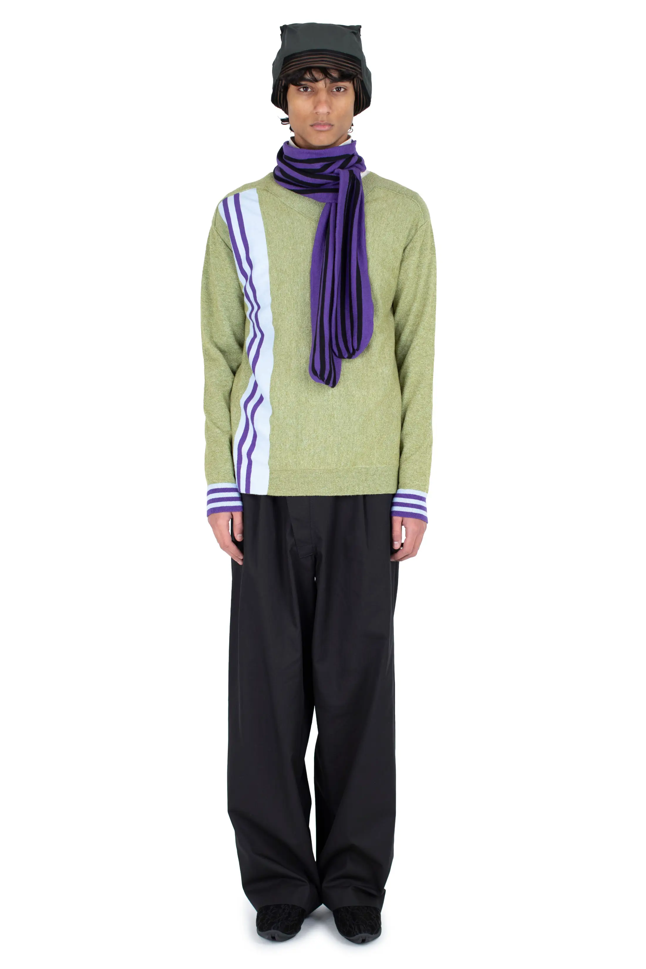 KIKO KOSTADINOV OSTRO JUMPER - GREEN MELANGE / BLUE / PURPLE
