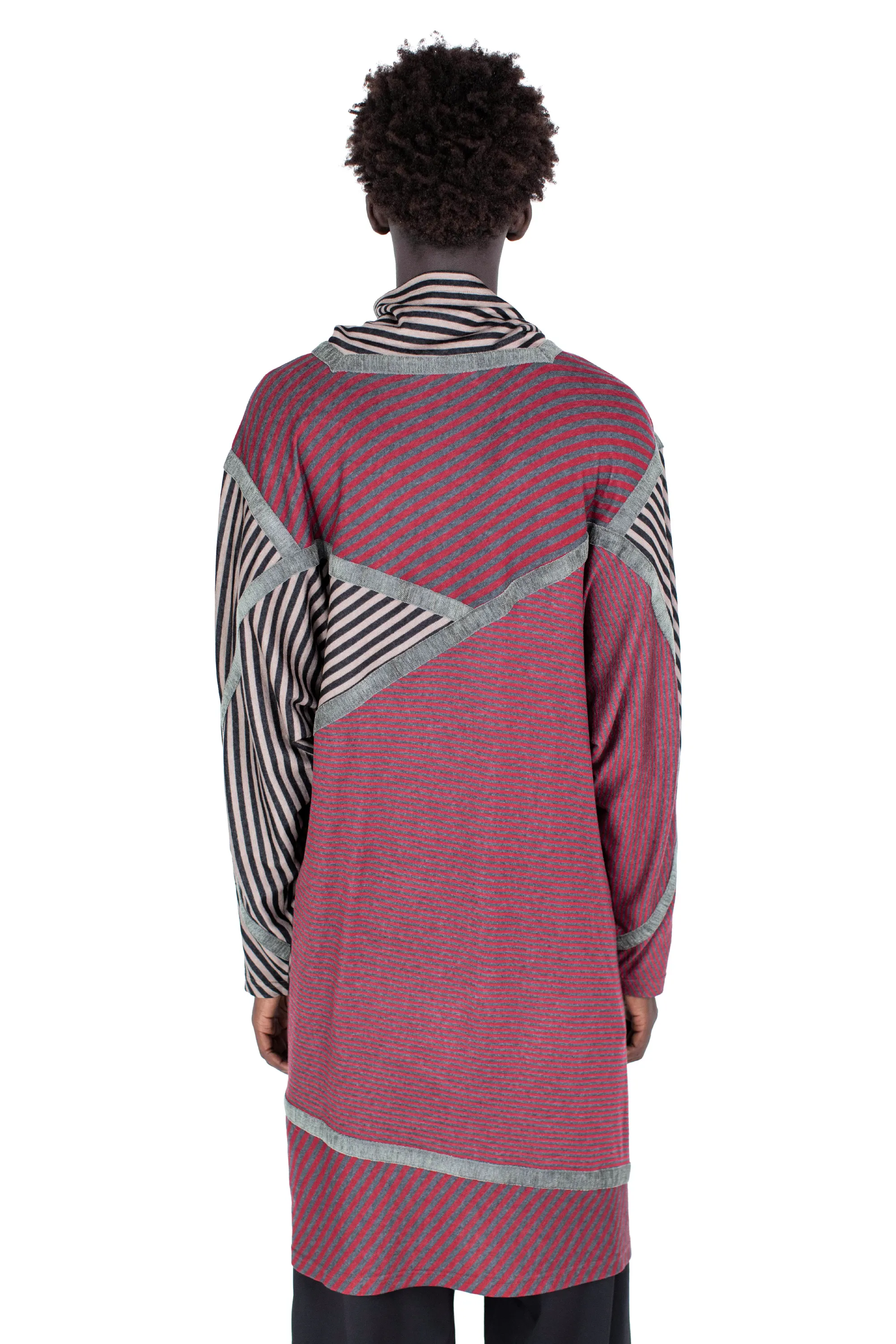 RADAY JERSEY TUNIC - GREY & RED – KIKO KOSTADINOV