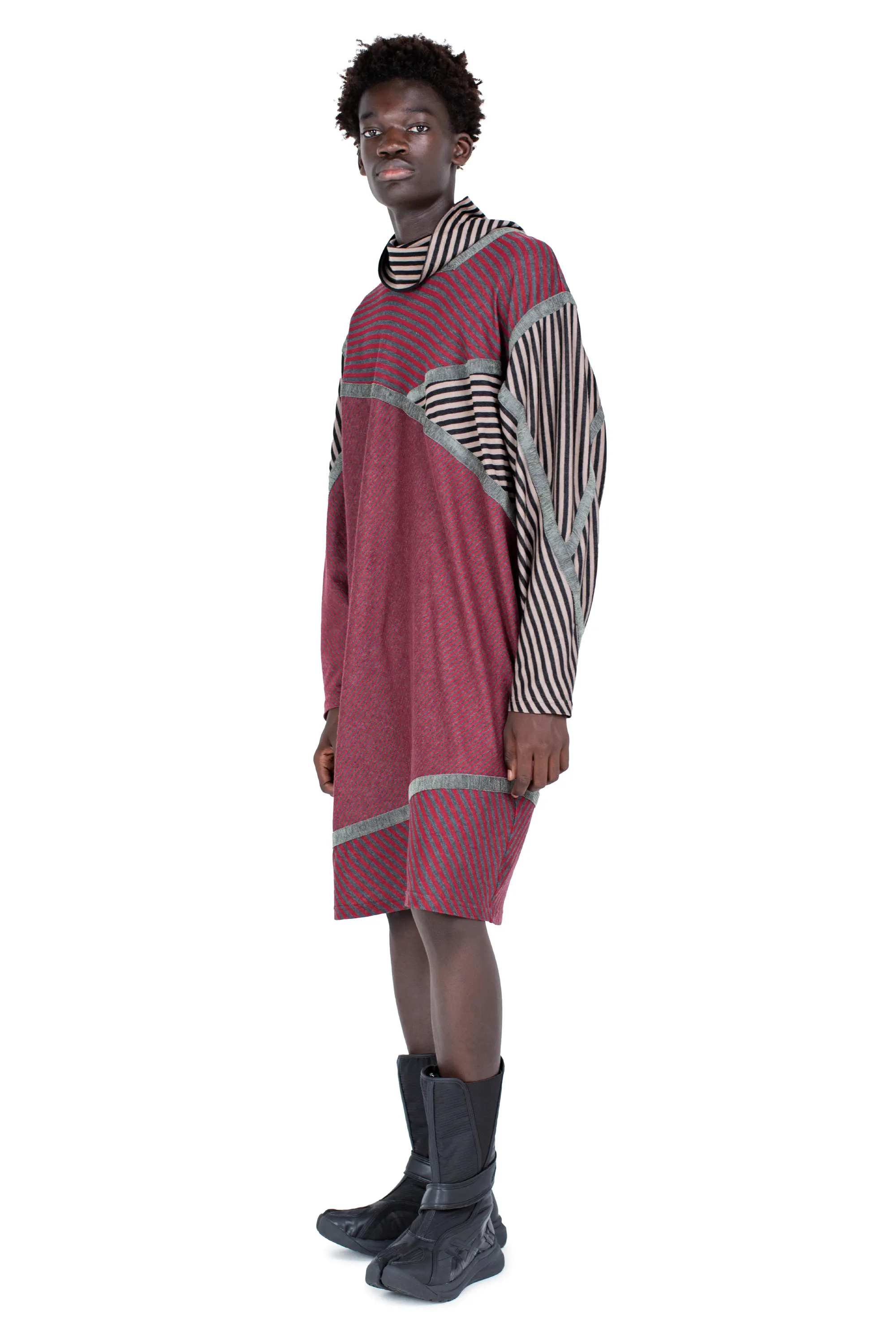 RADAY JERSEY TUNIC - GREY & RED – KIKO KOSTADINOV
