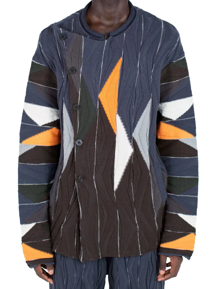 KIKO KOSTADINOV RADAY KNITTED JACKET - BROWN MULTICOLOR