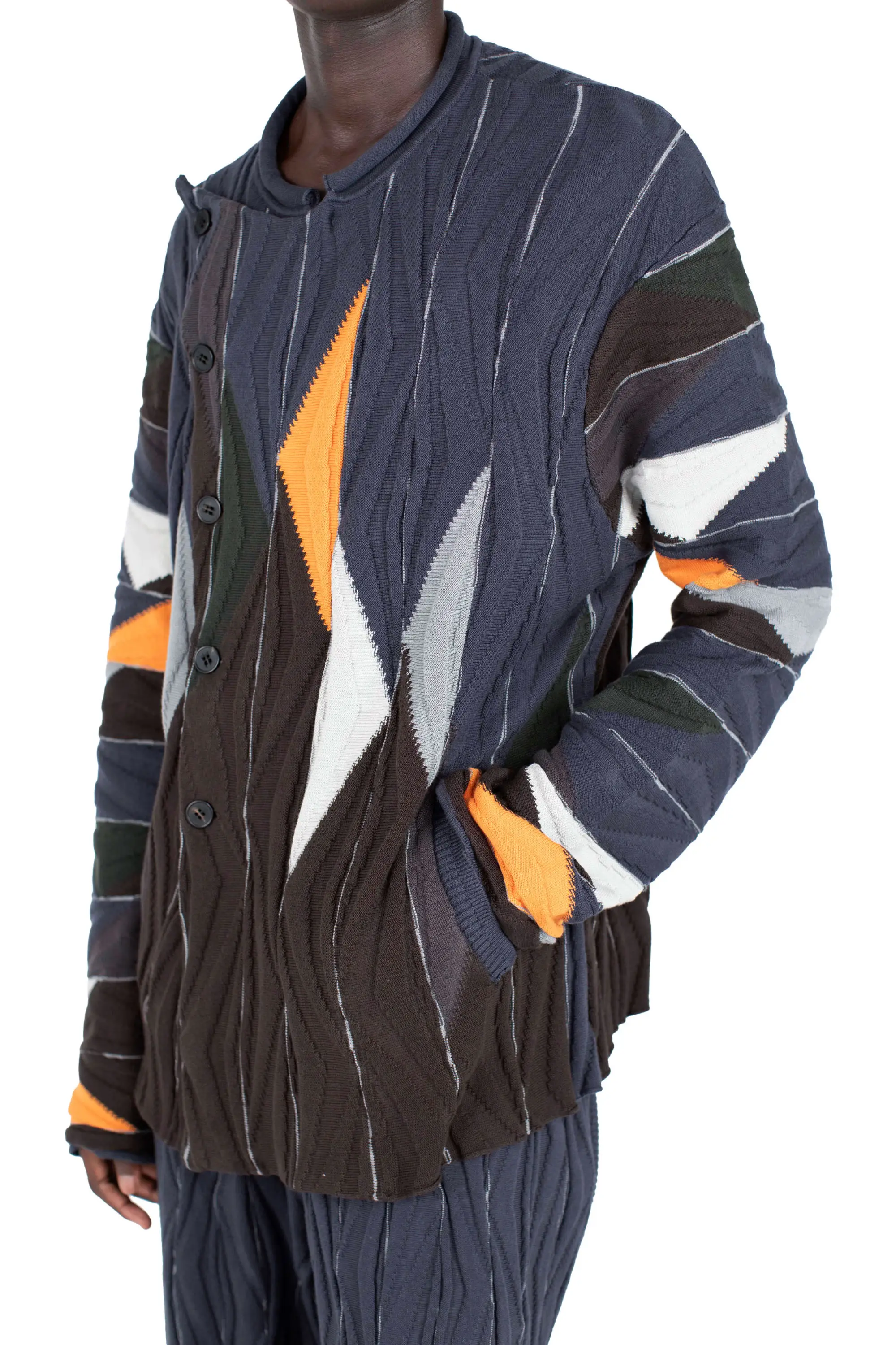 KIKO KOSTADINOV RADAY KNITTED JACKET - BROWN MULTICOLOR