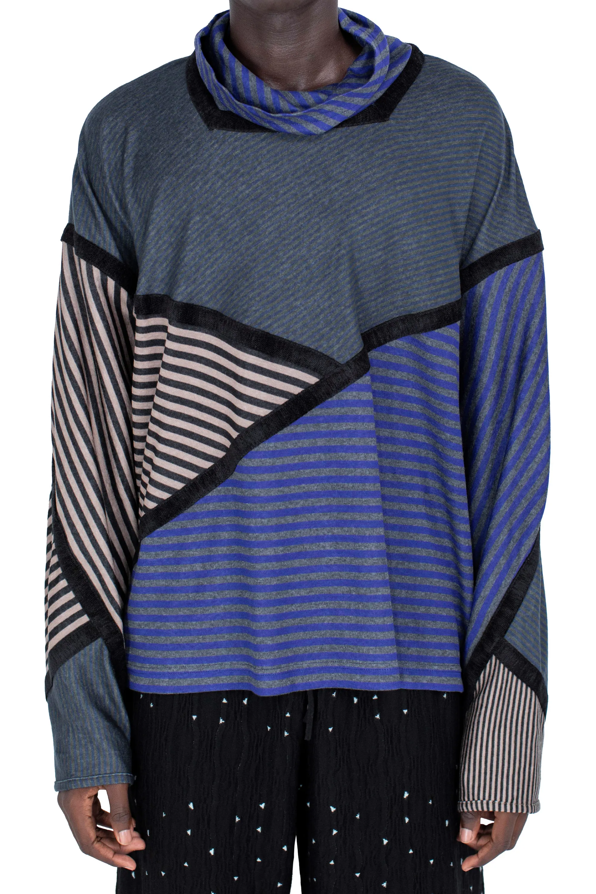 RADAY SHORT JERSEY TOP - BLUE & GREY – KIKO KOSTADINOV