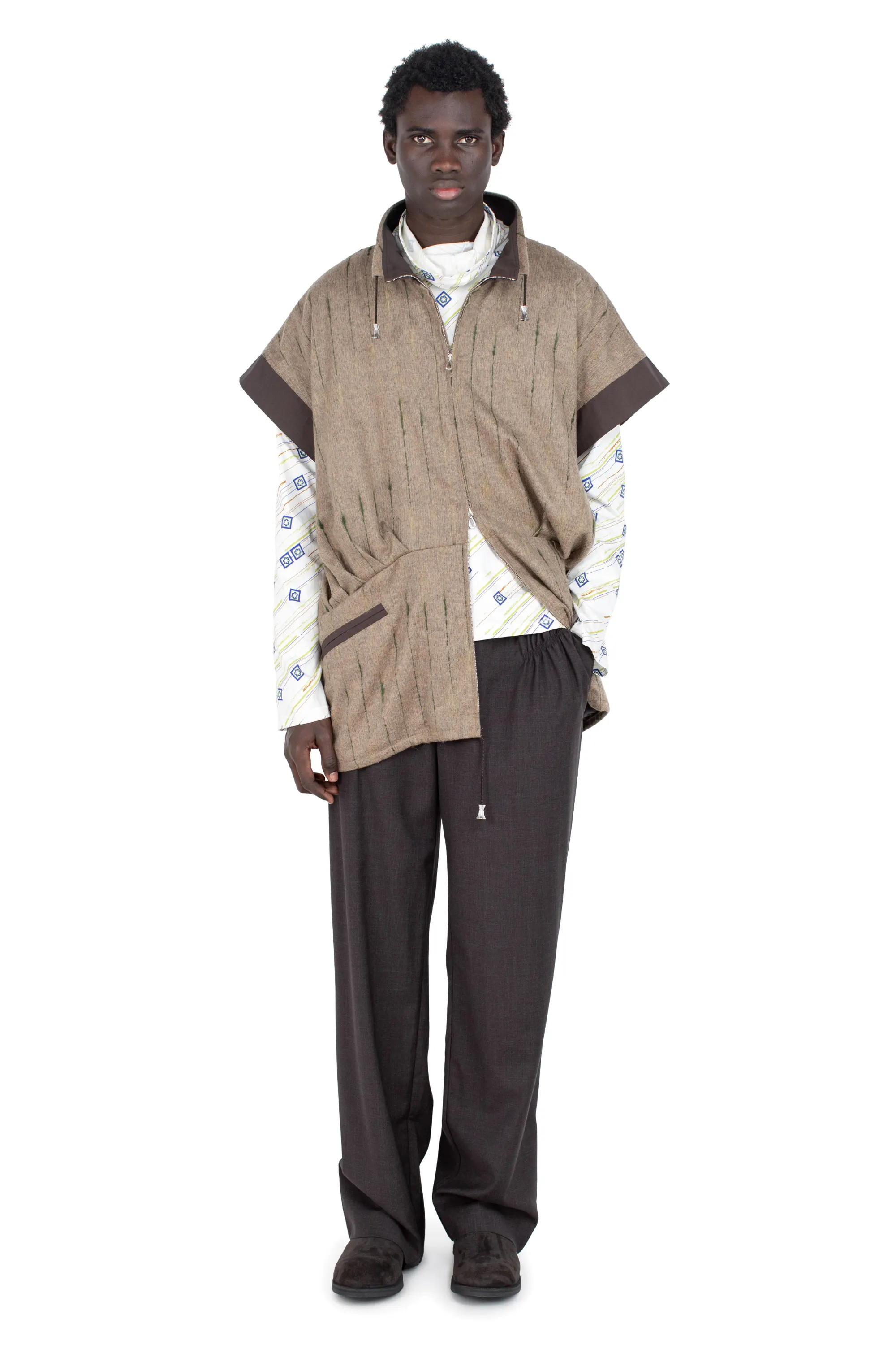 KIKO KOSTADINOV RAINA VEST - MOOR BROWN
