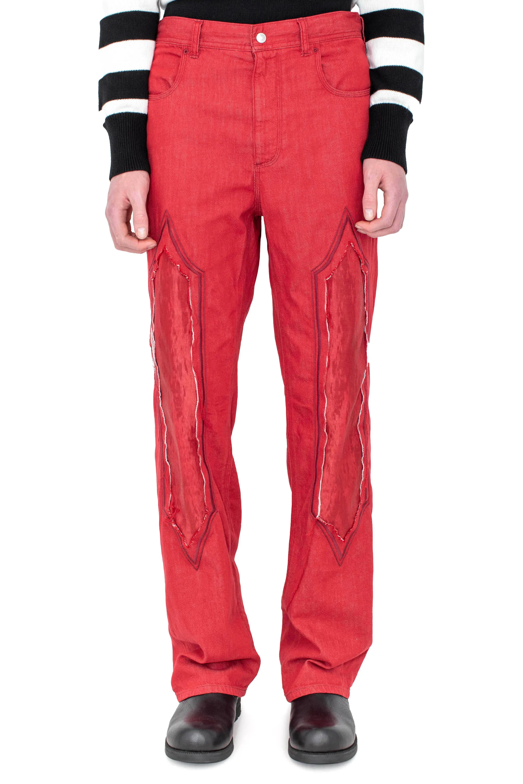 KIKO KOSTADINOV REMORA PANELLED TROUSER - CHERRY RED