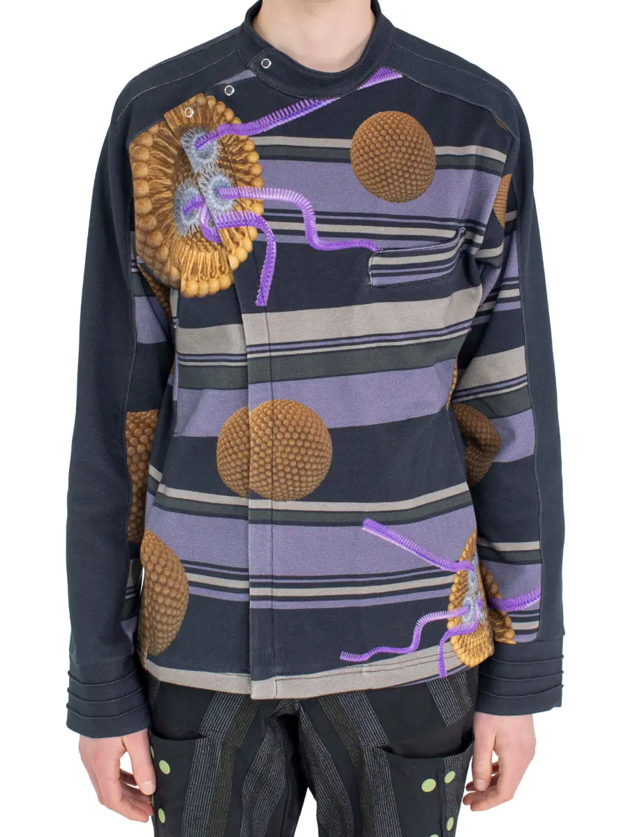 KIKO KOSTADINOV RIADIS PRINTED JACKET - BLACK GRAPHIC