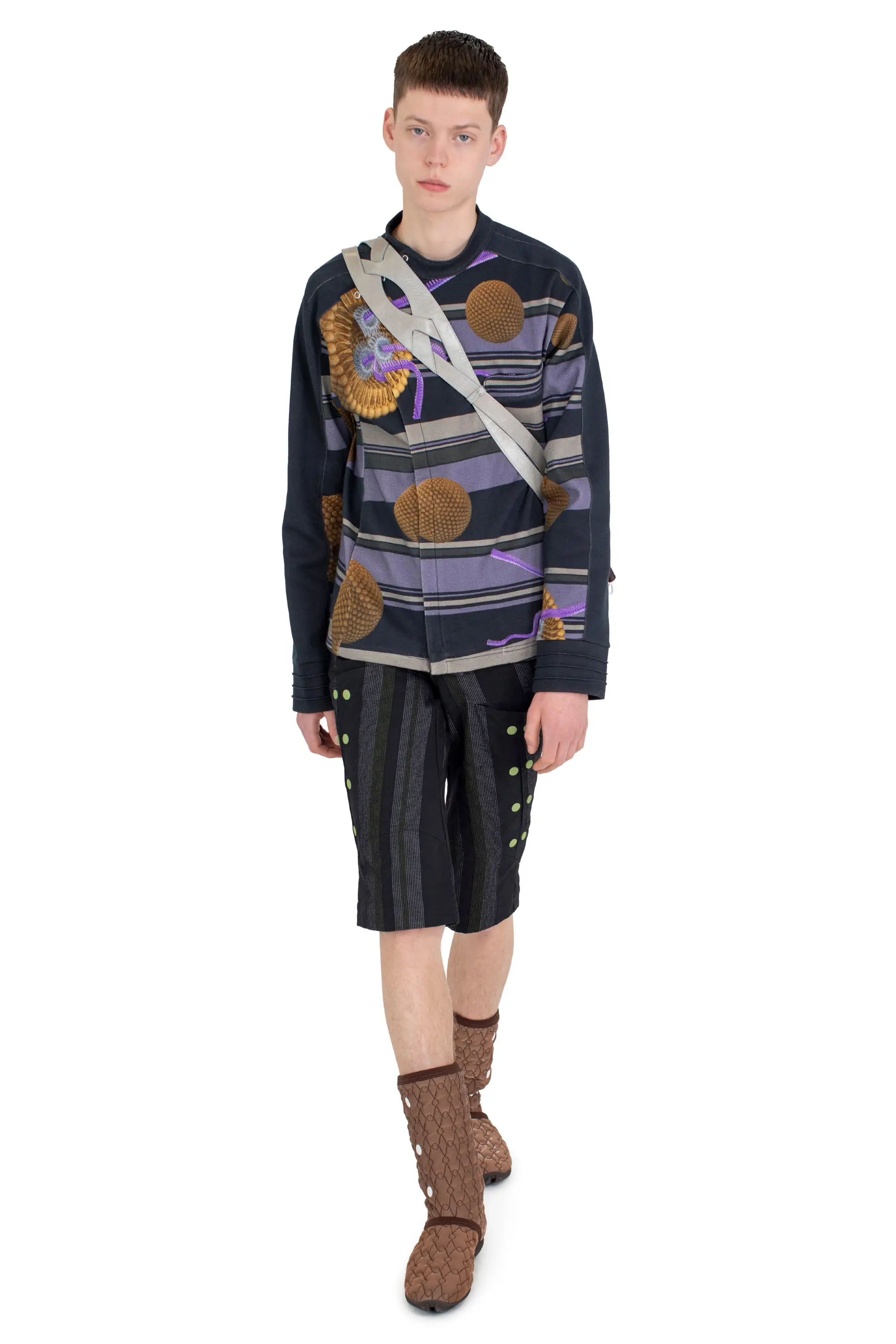 KIKO KOSTADINOV RIADIS PRINTED JACKET - BLACK GRAPHIC