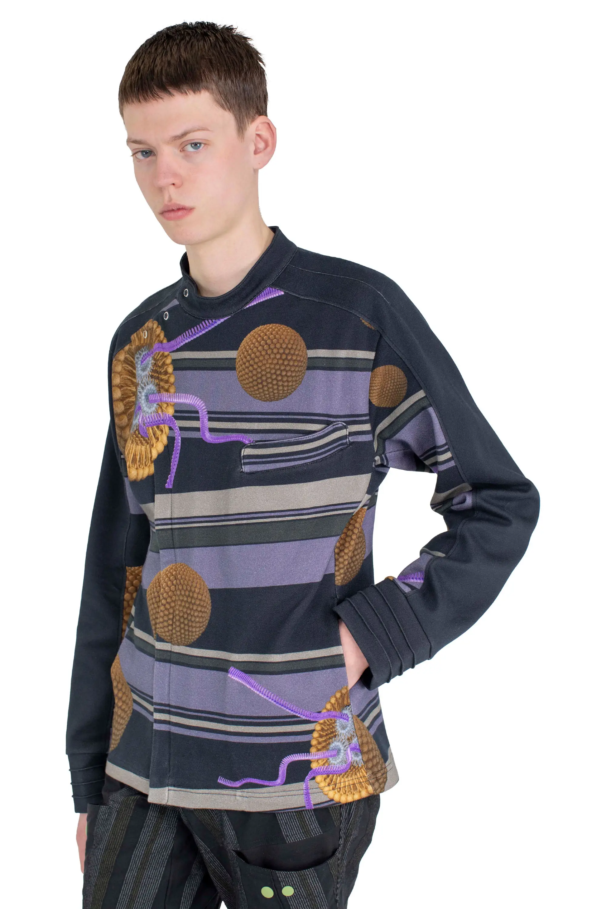 KIKO KOSTADINOV RIADIS PRINTED JACKET - BLACK GRAPHIC