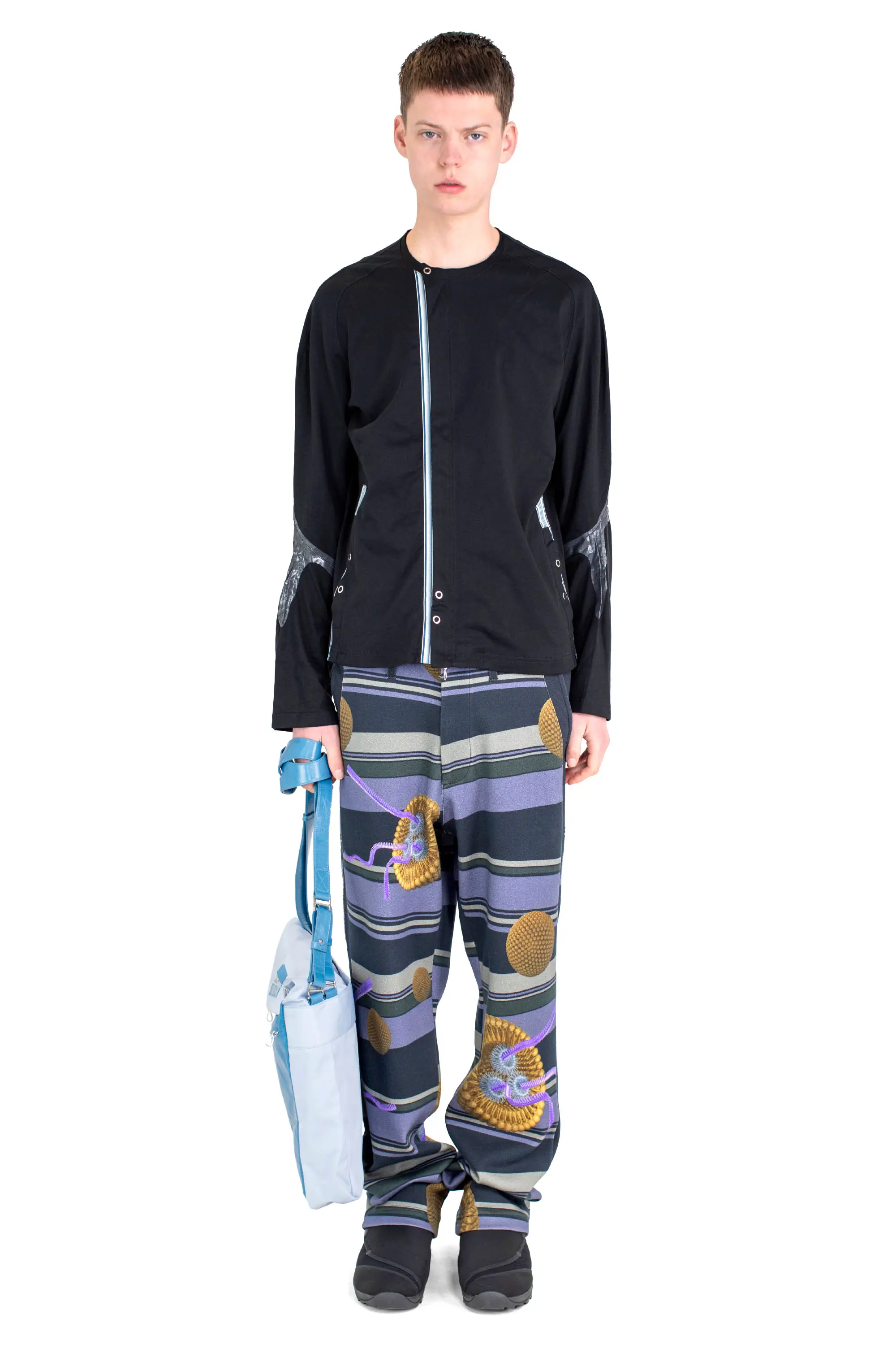 KIKO KOSTADINOV RIADIS PRINTED TROUSER - BLACK GRAPHIC