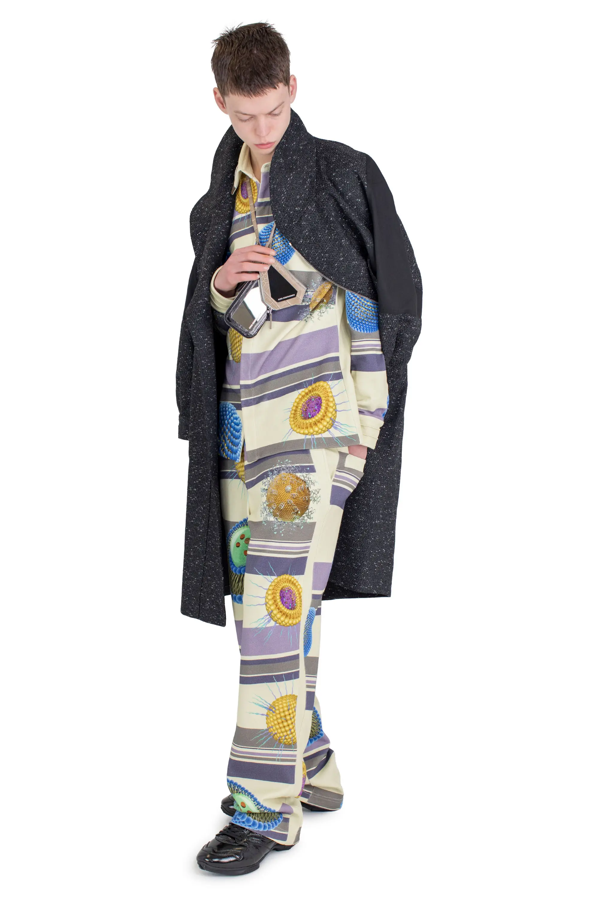 KIKO KOSTADINOV RIADIS PRINTED TROUSER - GREY GRAPHIC