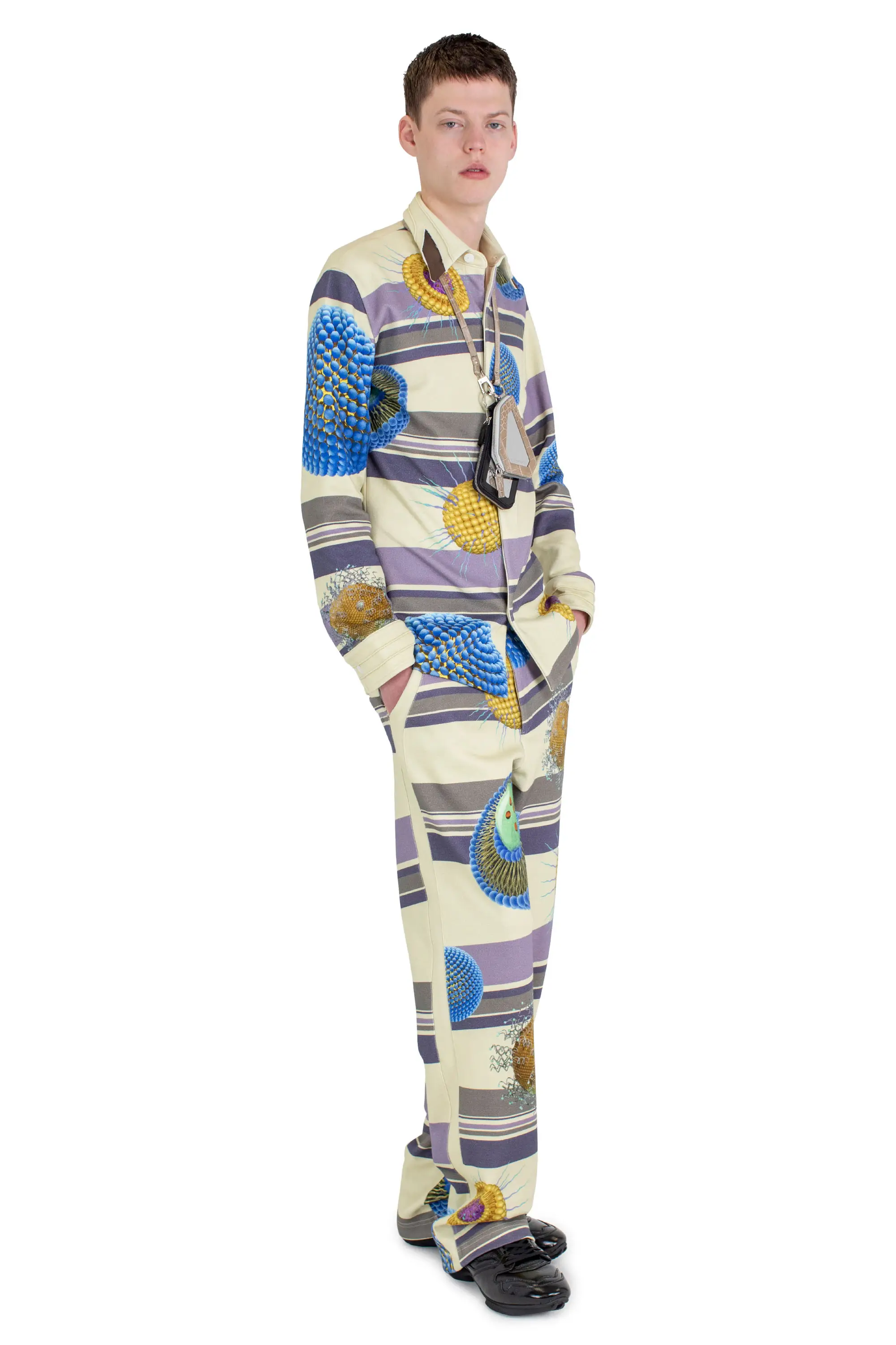 KIKO KOSTADINOV RIADIS PRINTED TROUSER - GREY GRAPHIC