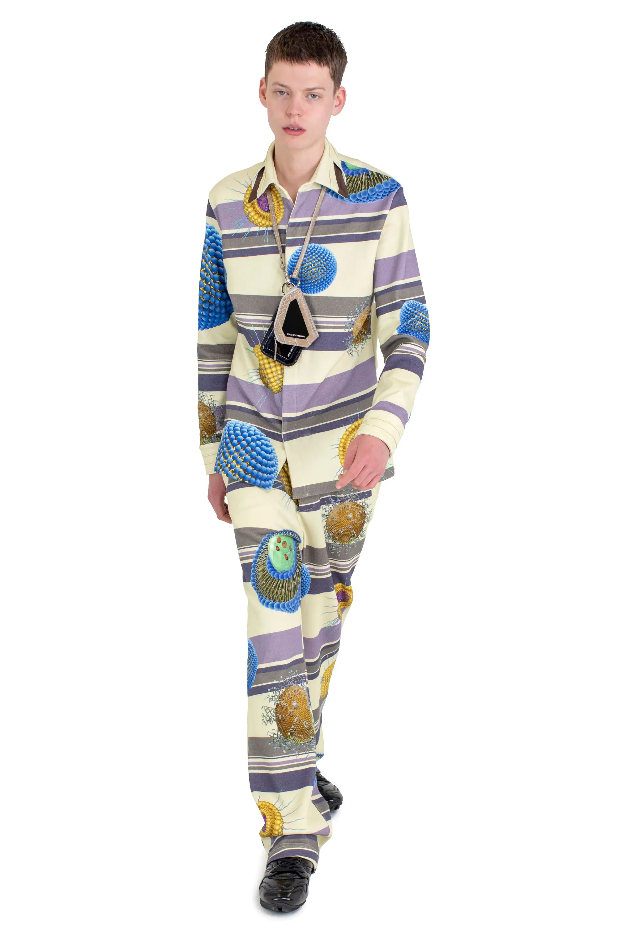 KIKO KOSTADINOV RIADIS PRINTED TROUSER - GREY GRAPHIC