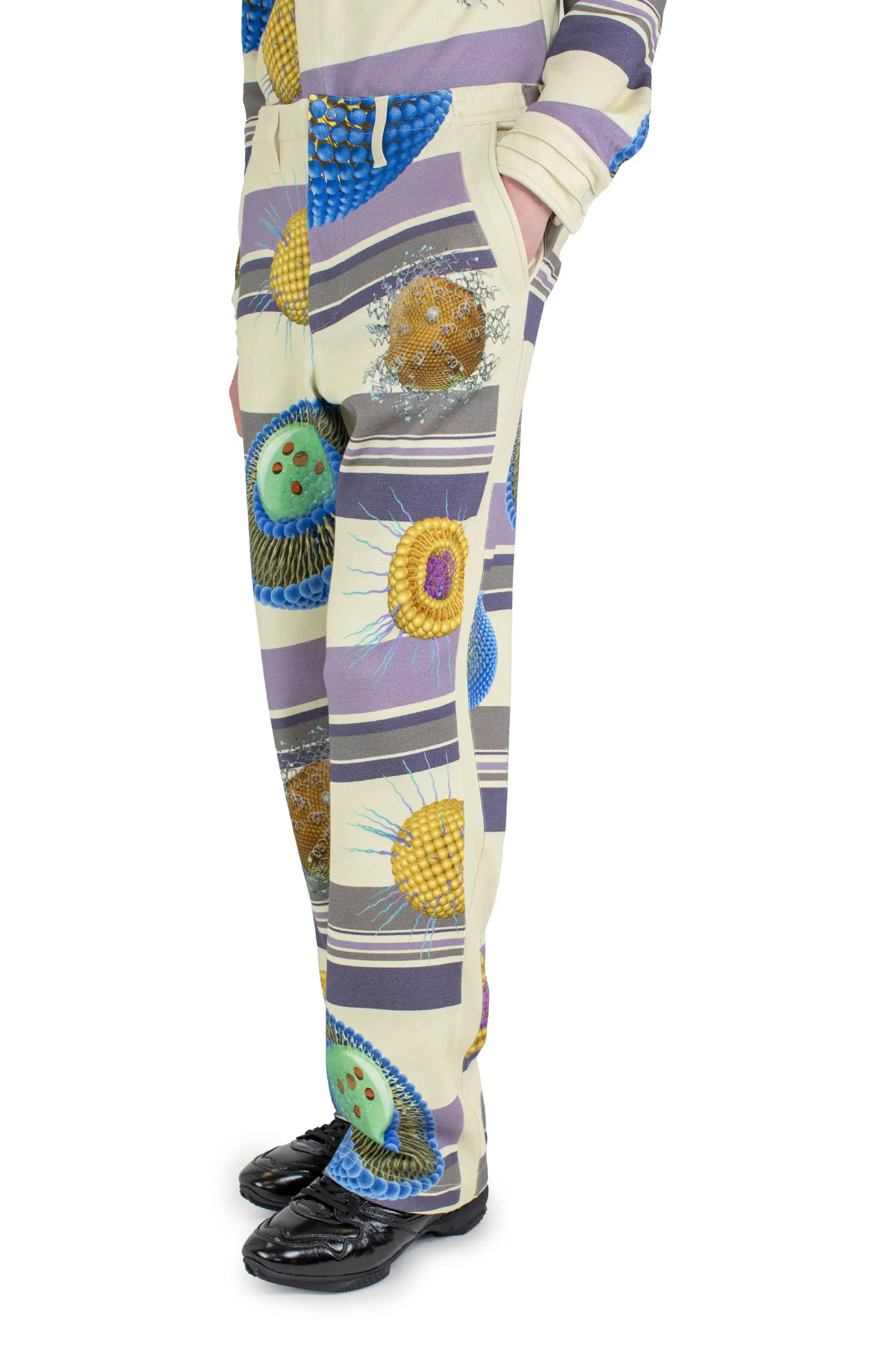 KIKO KOSTADINOV RIADIS PRINTED TROUSER - GREY GRAPHIC