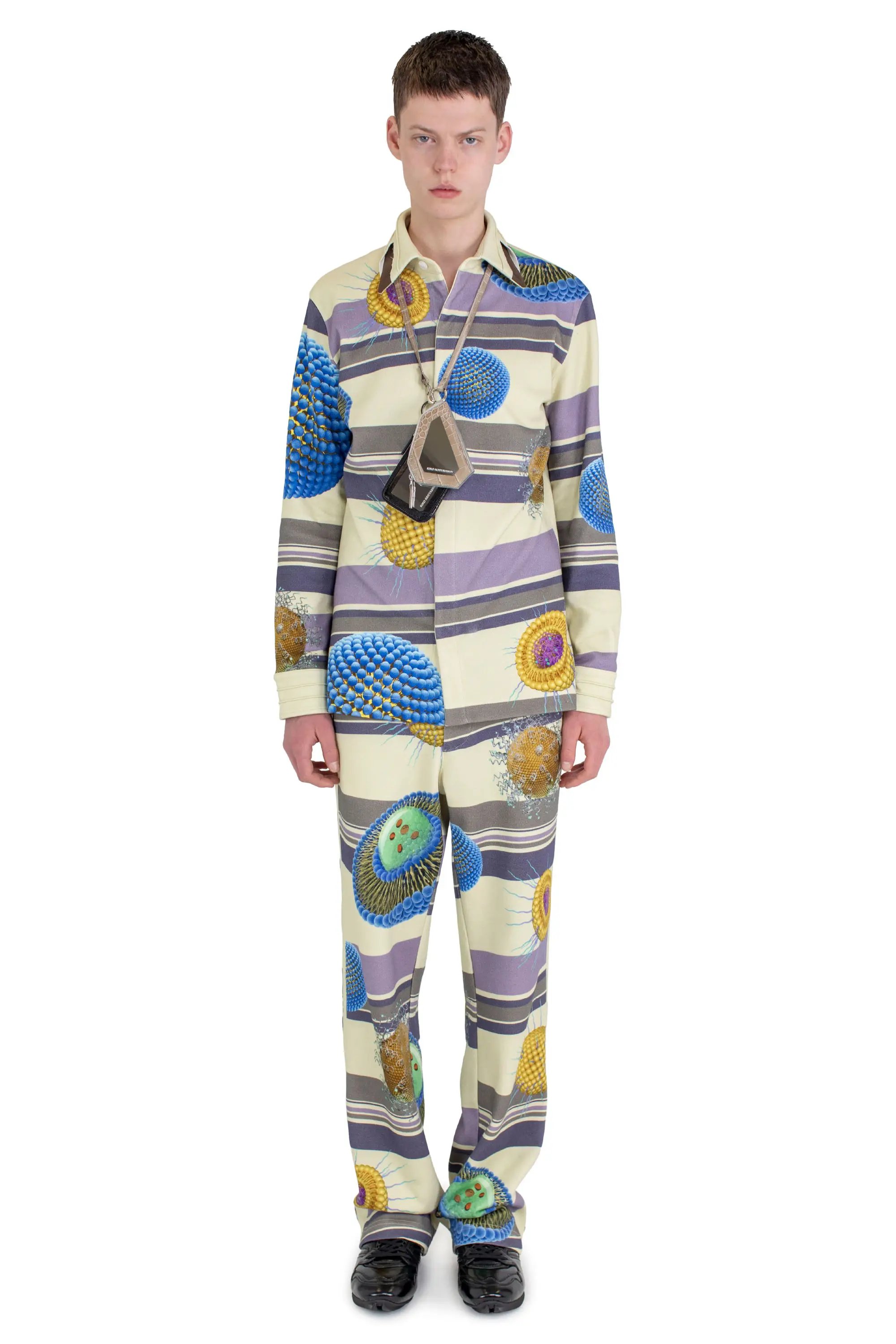 KIKO KOSTADINOV RIADIS PRINTED TROUSER - GREY GRAPHIC