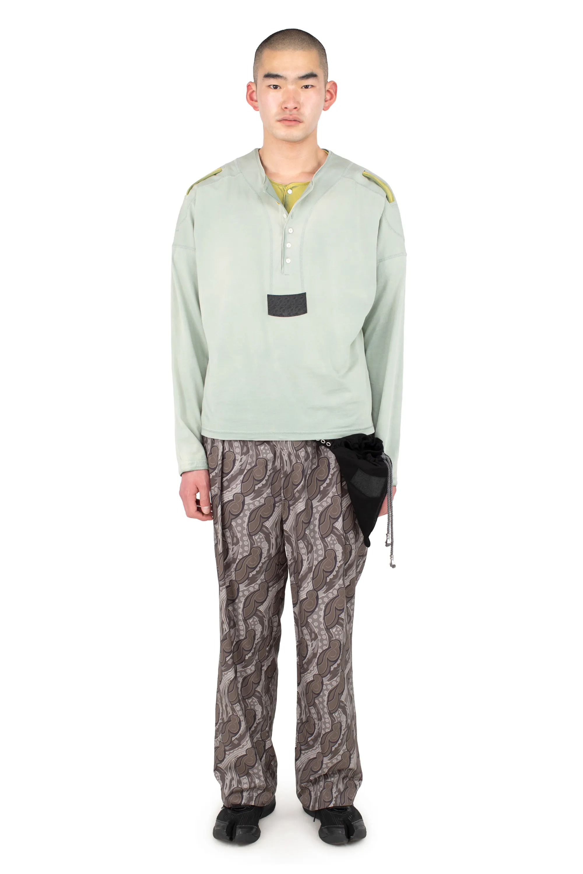 KIKO KOSTADINOV SARGO LONG SLEEVE HENLEY - SEASHORE