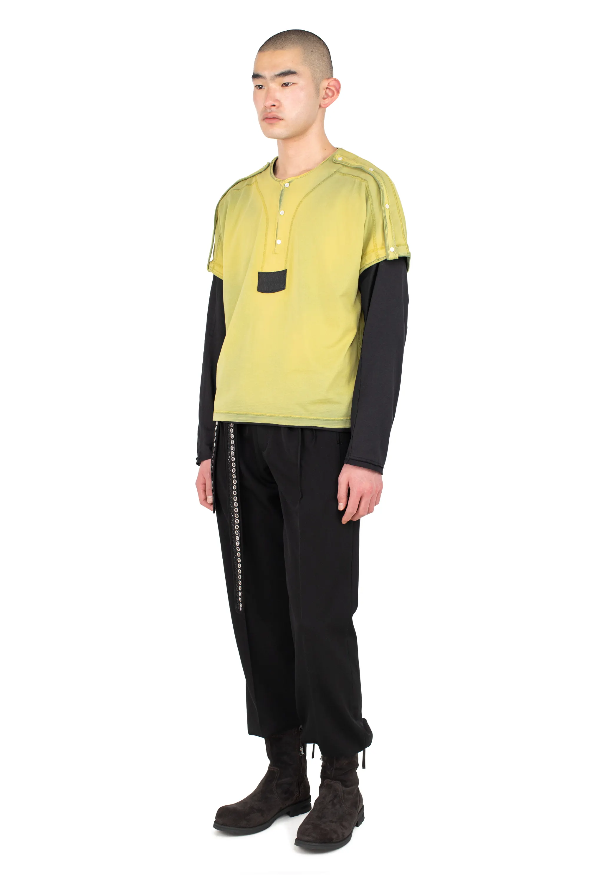 KIKO KOSTADINOV SARGO SHORT SLEEVE HENLEY - HAY