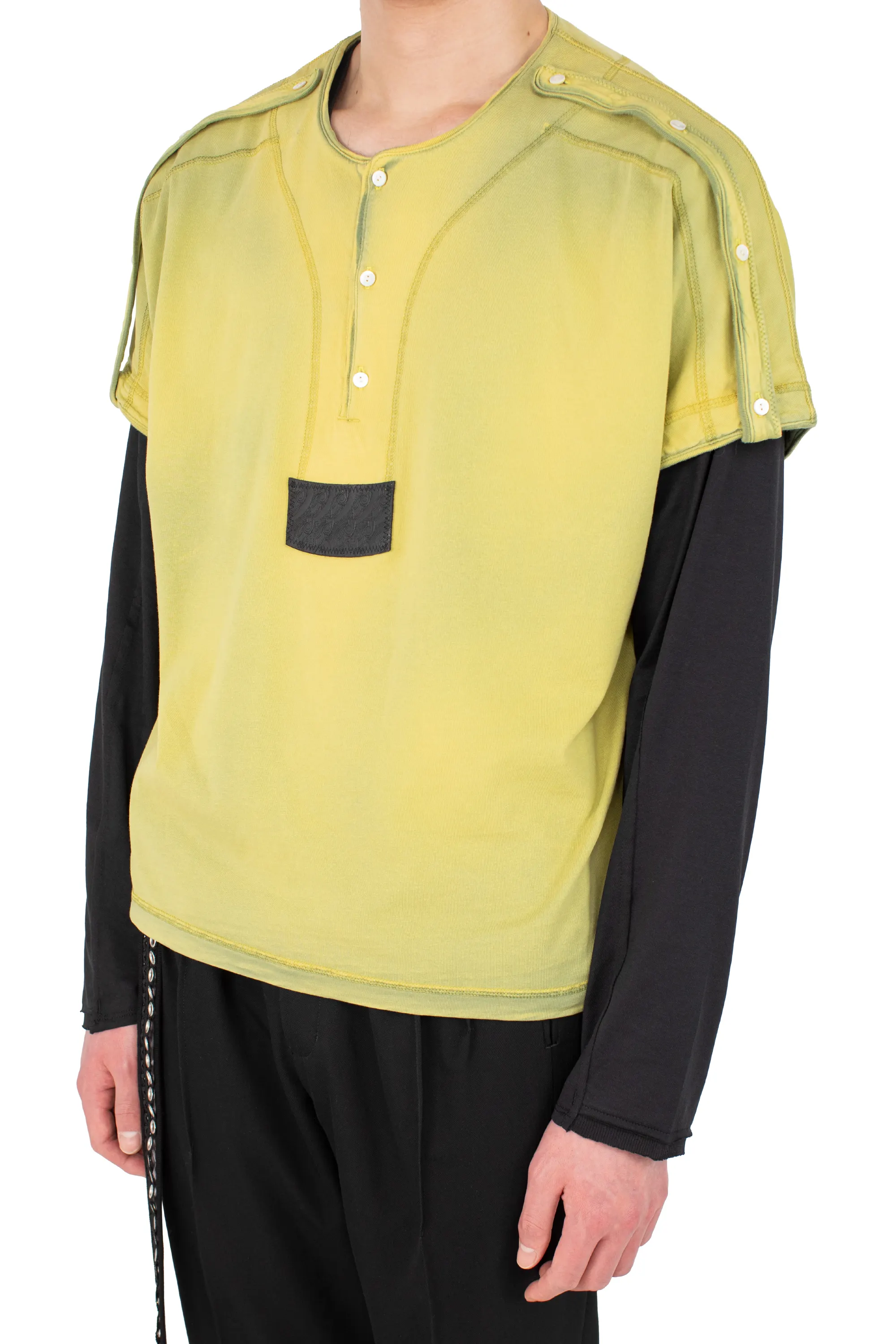 KIKO KOSTADINOV SARGO SHORT SLEEVE HENLEY - HAY