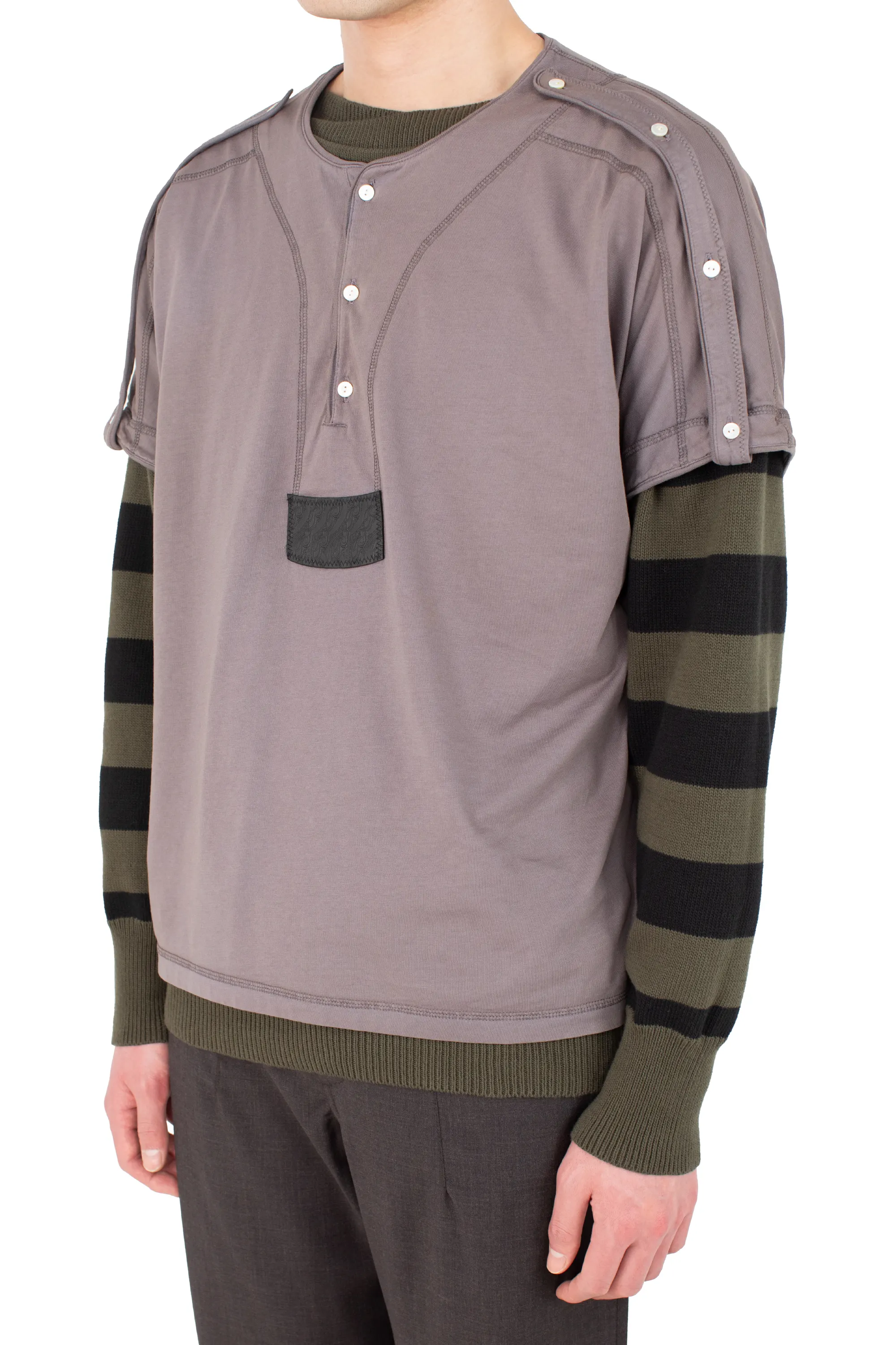KIKO KOSTADINOV SARGO SHORT SLEEVE HENLEY - IRIS