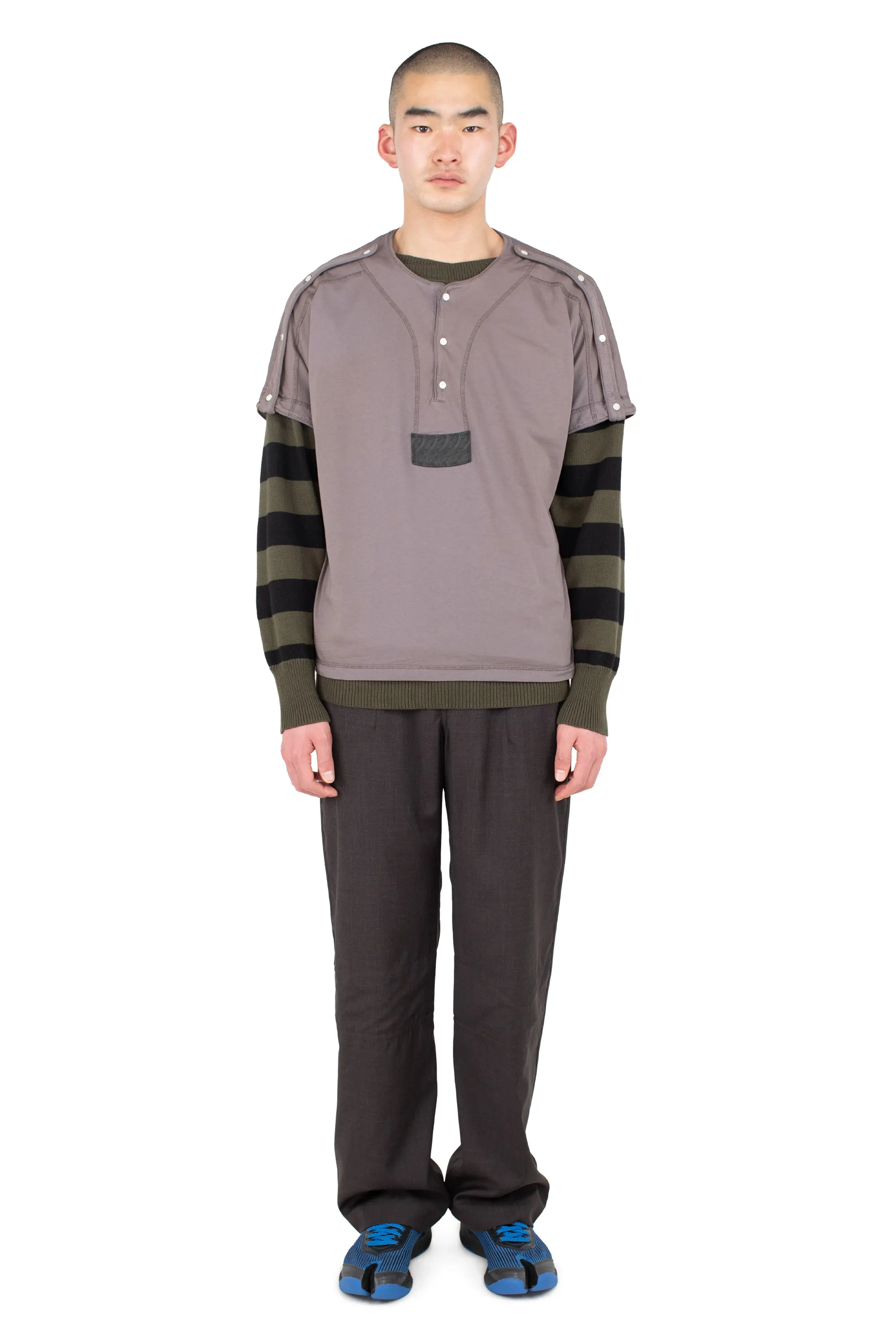 KIKO KOSTADINOV SARGO SHORT SLEEVE HENLEY - IRIS