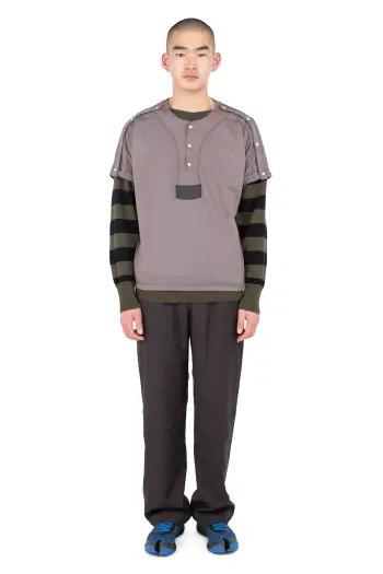 KIKO KOSTADINOV SARGO SHORT SLEEVE HENLEY - IRIS