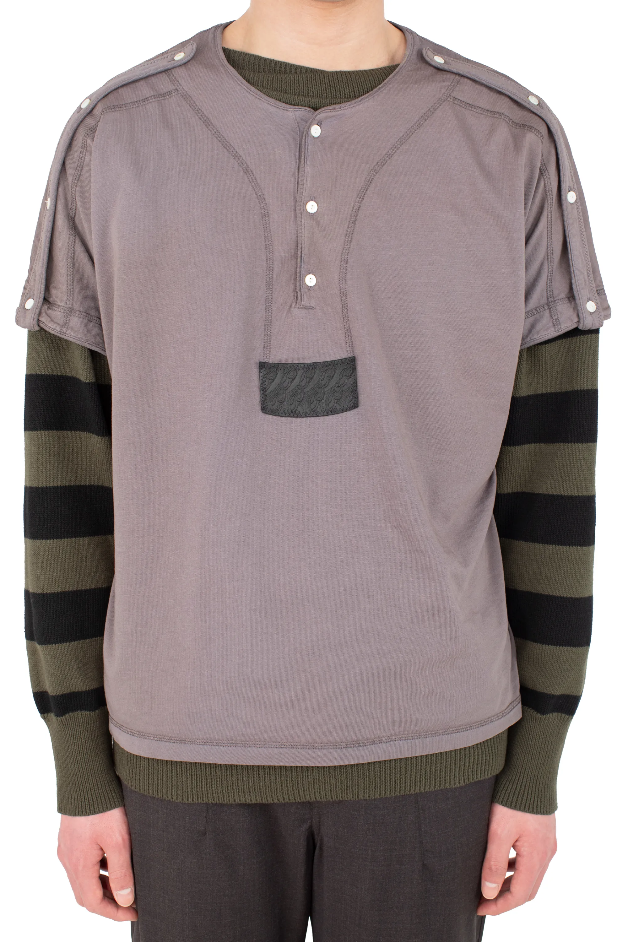 KIKO KOSTADINOV SARGO SHORT SLEEVE HENLEY - IRIS