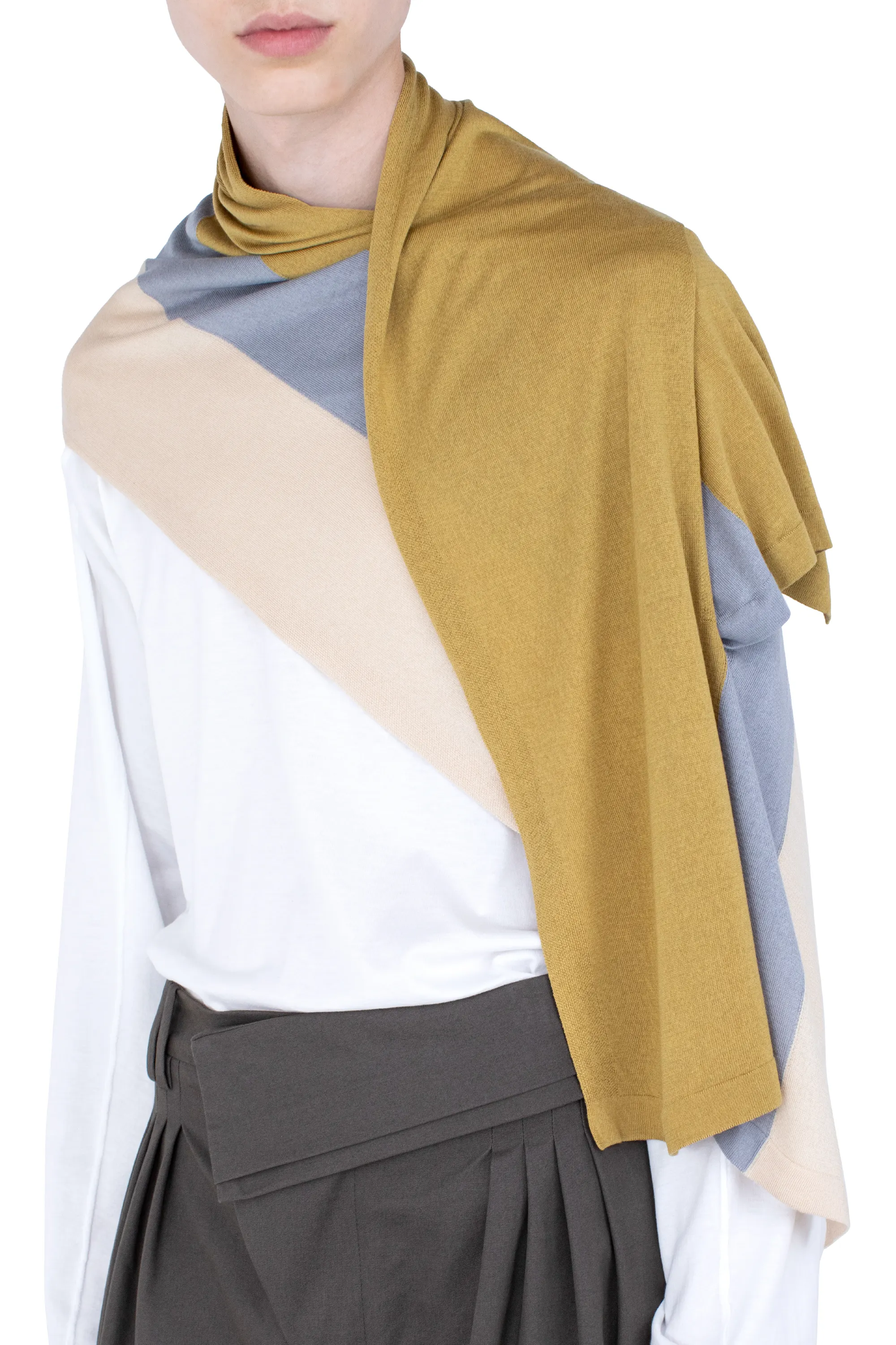 KIKO KOSTADINOV SIGO KNIT SCARF - OCHRE