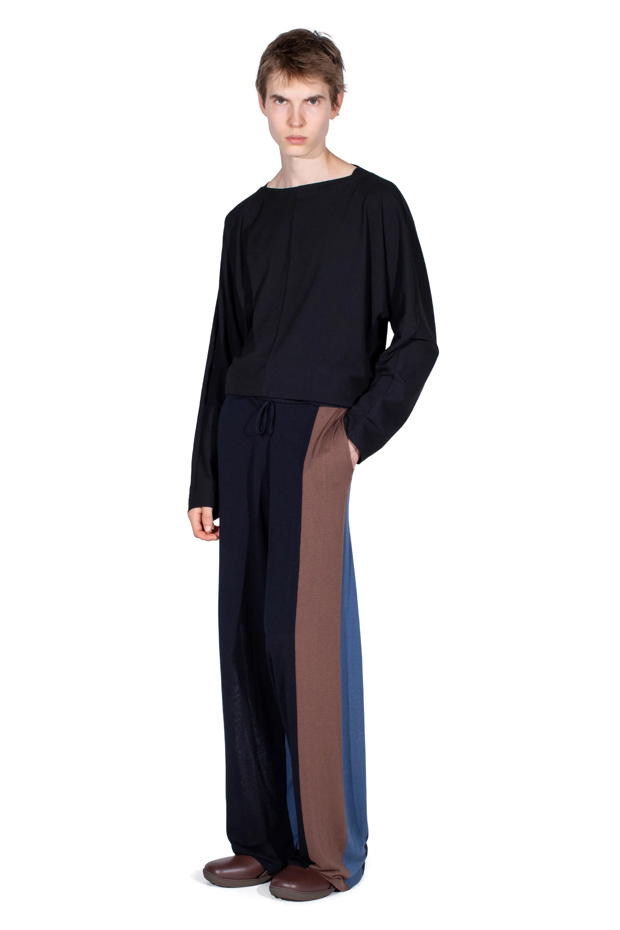 KIKO KOSTADINOV SIGO KNIT TROUSERS - BROWN