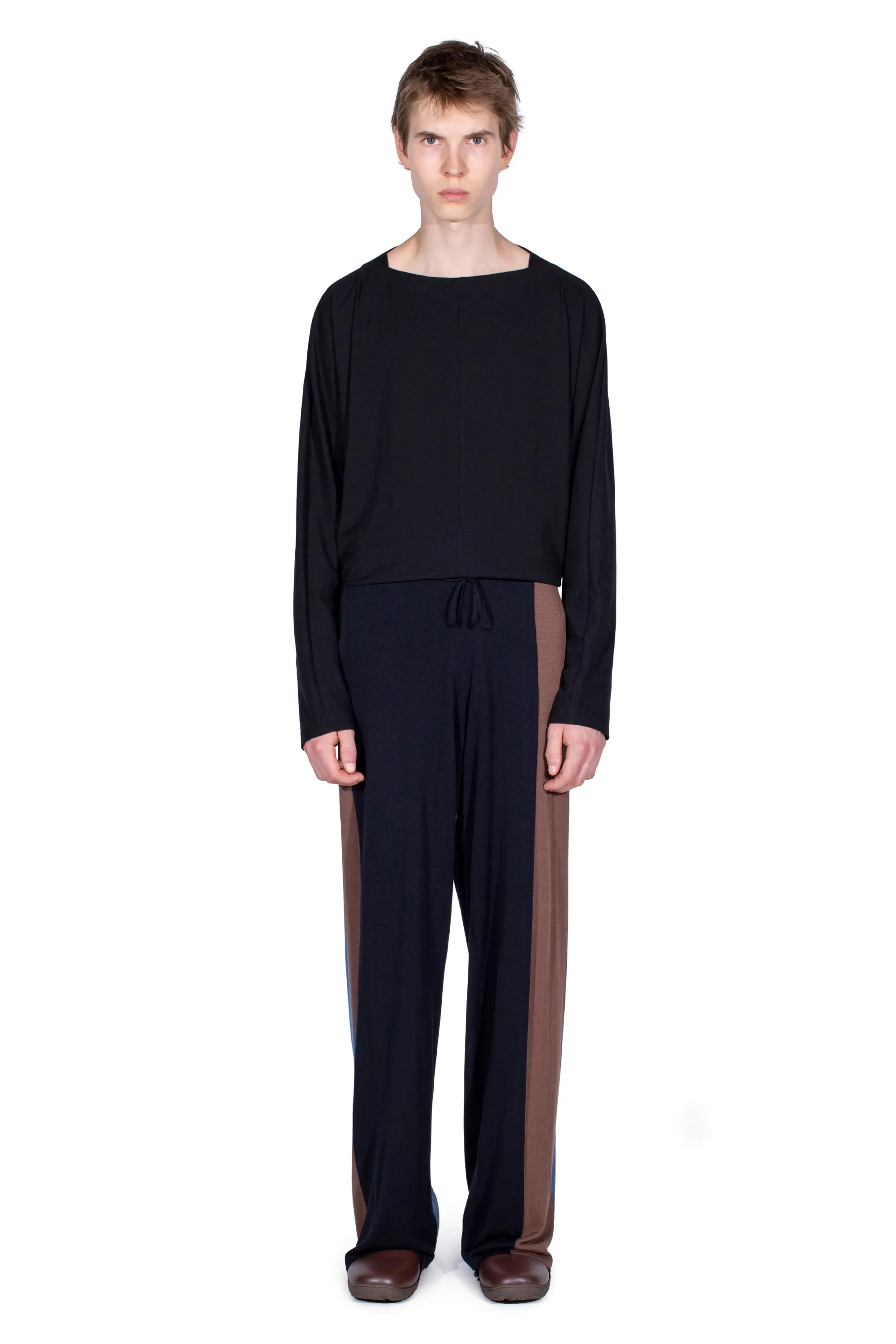KIKO KOSTADINOV SIGO KNIT TROUSERS - BROWN