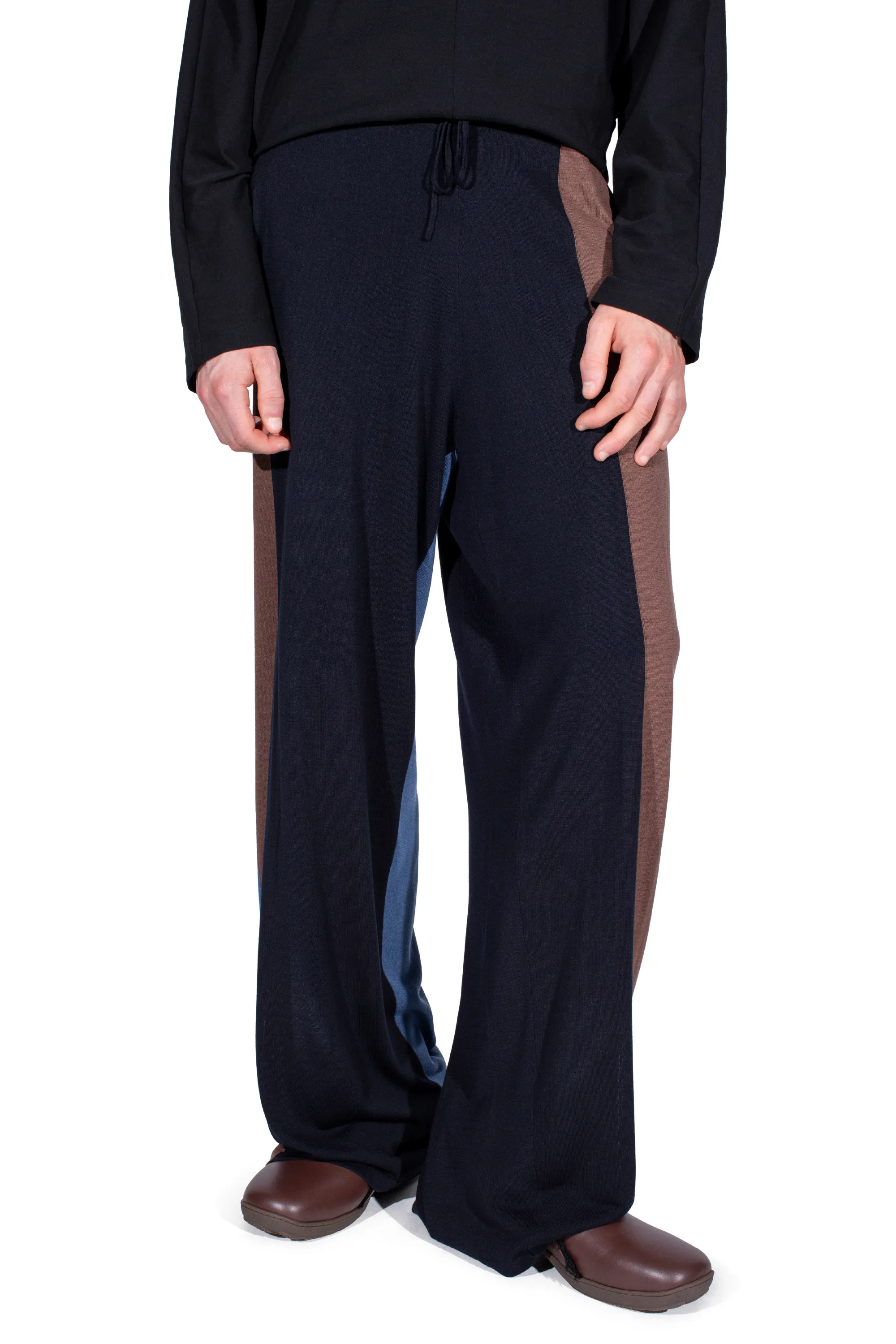 KIKO KOSTADINOV SIGO KNIT TROUSERS - BROWN