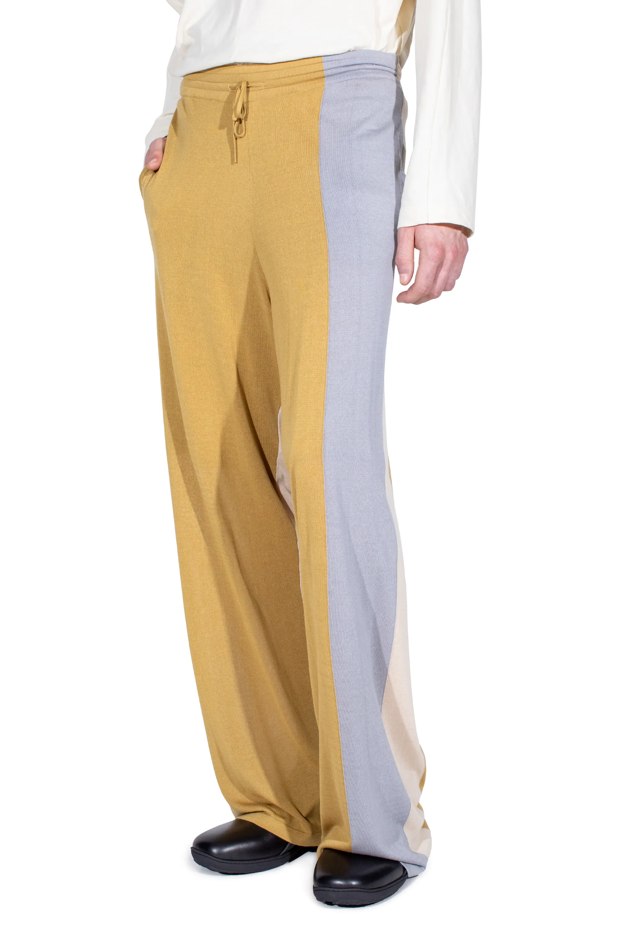 KIKO KOSTADINOV SIGO KNIT TROUSERS - OCHRE