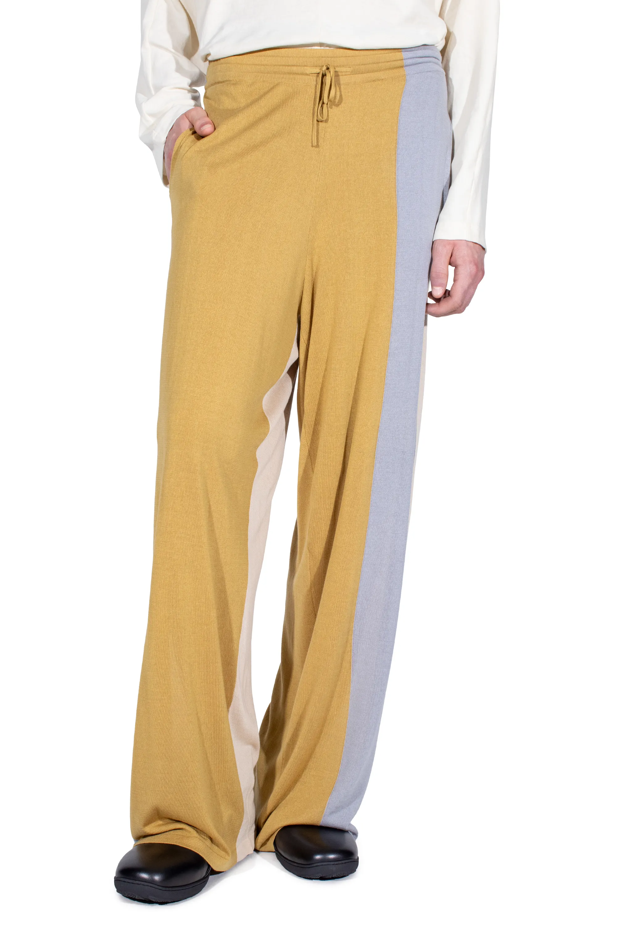 KIKO KOSTADINOV SIGO KNIT TROUSERS - OCHRE