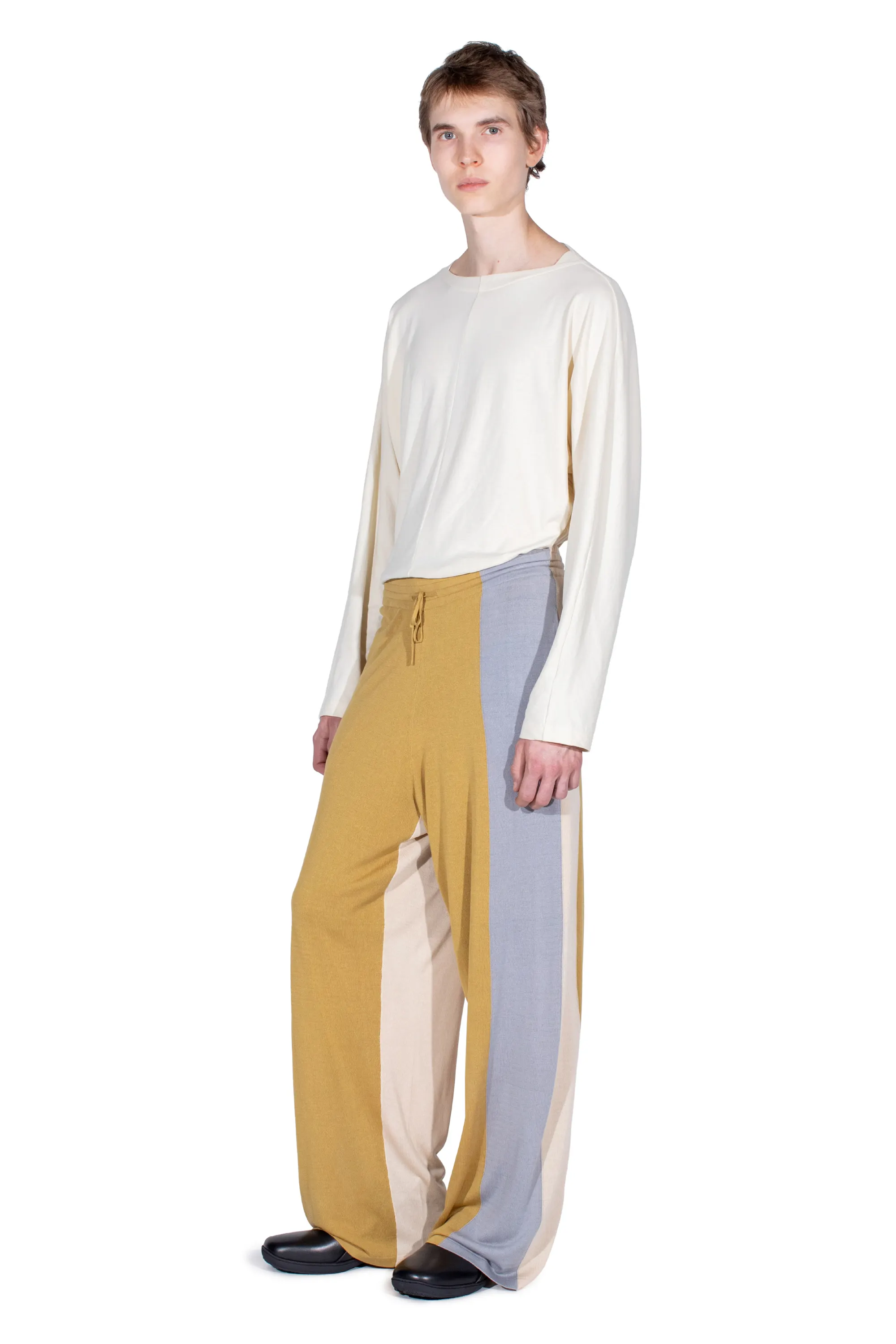KIKO KOSTADINOV SIGO KNIT TROUSERS - OCHRE